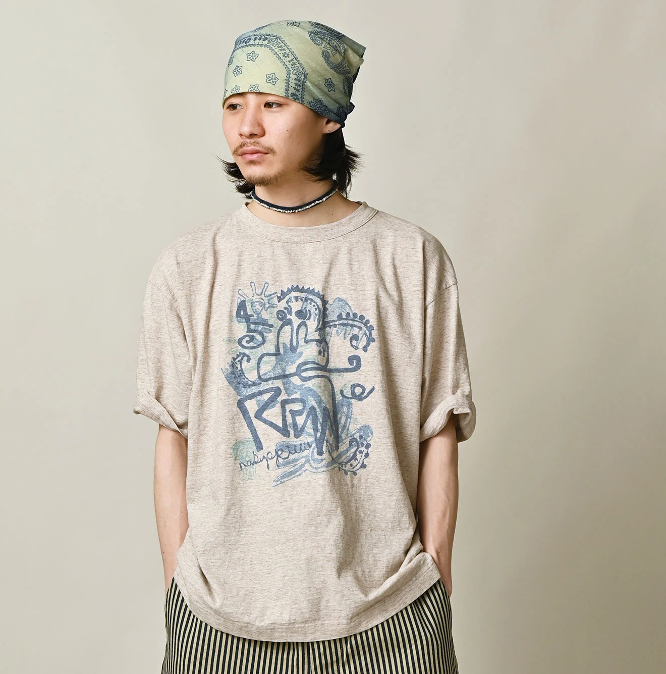45R(フォーティファイブアール) |ナスッピープリントの908オーシャンTシャツ（トップ）