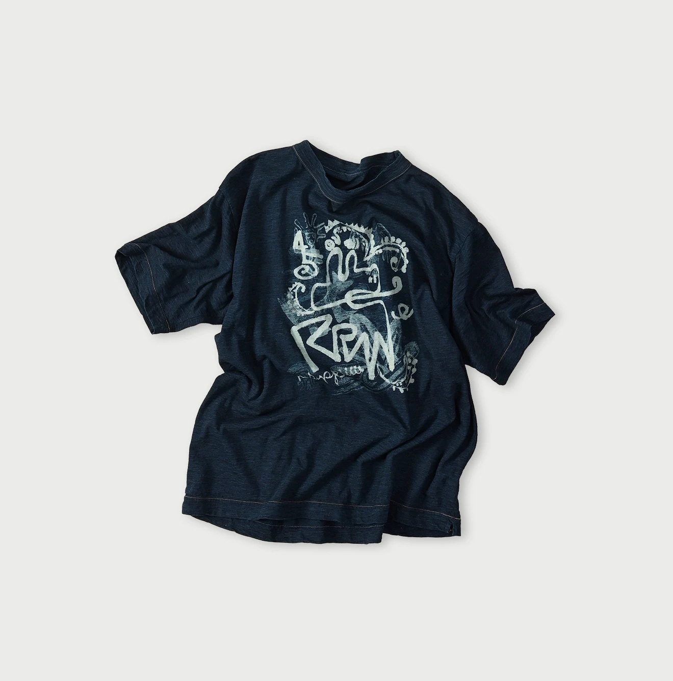 45R 今季新品【 藍インドカディdeタックTシャツ】フォーテーファイブアール 45R（フォーティファイブアール）の「インドカディのフリルカラーT