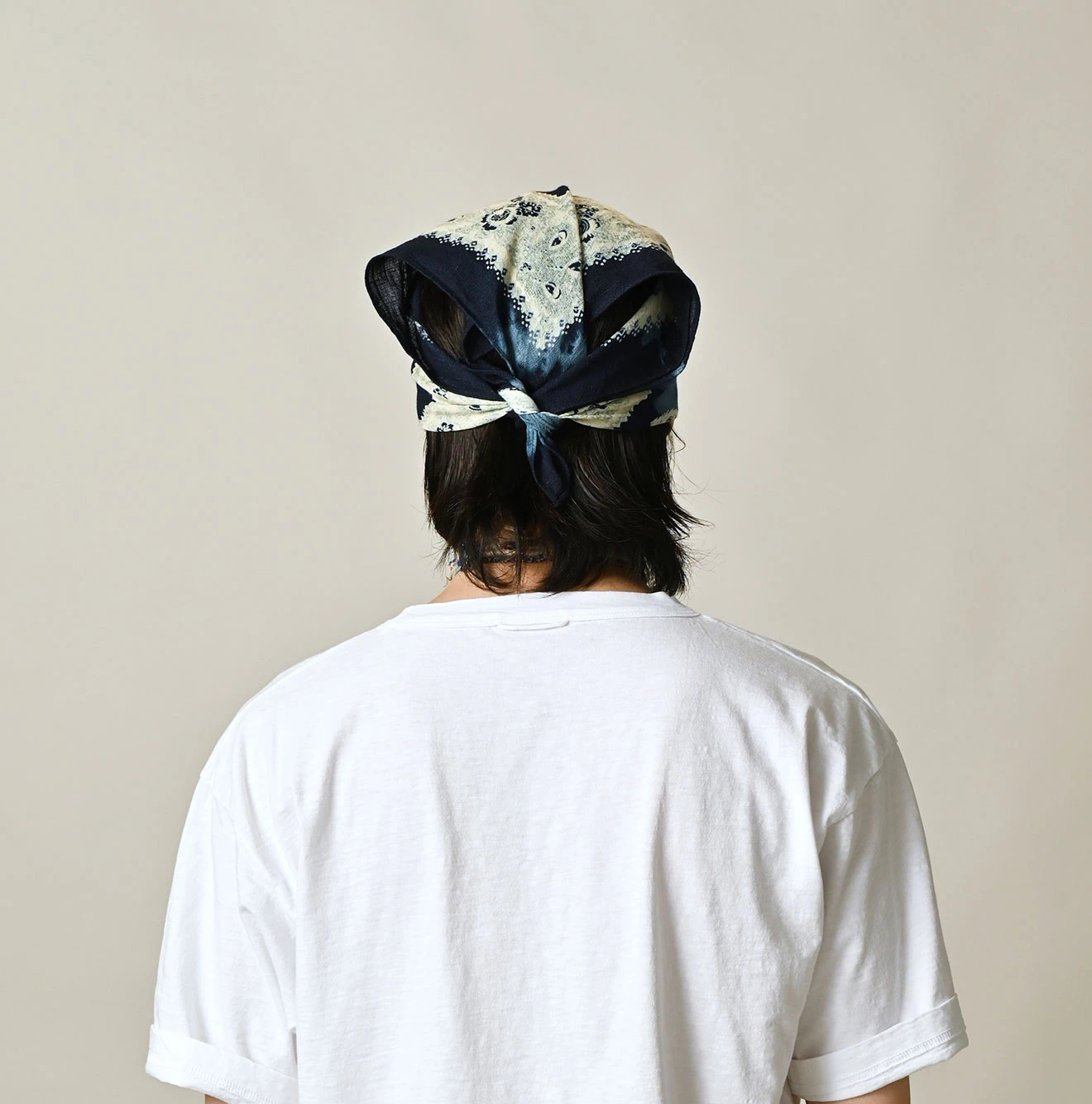 45R(フォーティファイブアール) |ガーゼの花あらしバンダナ（インディゴ）