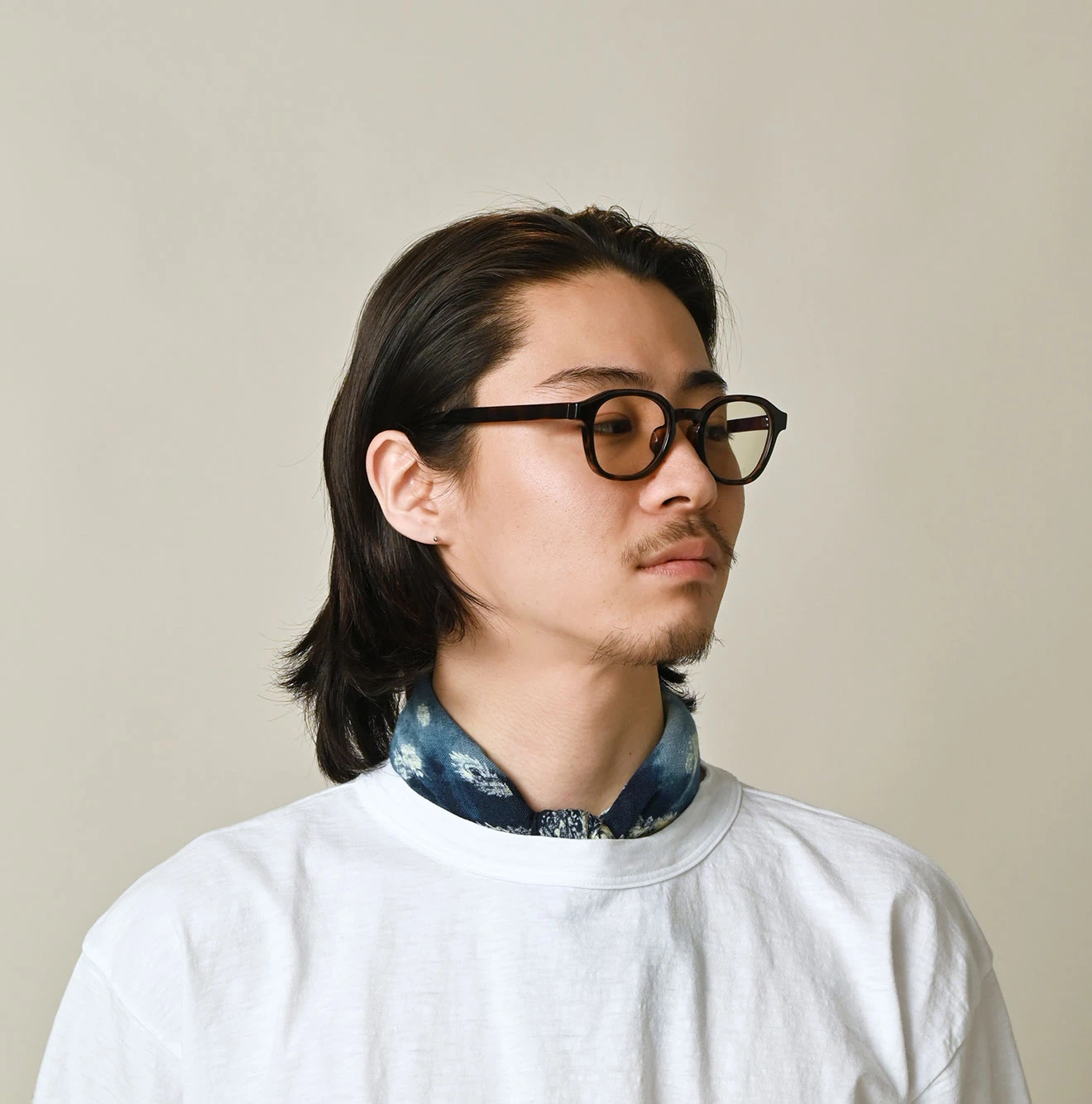 45R(フォーティファイブアール) |ガーゼの花あらしバンダナ（インディゴ）