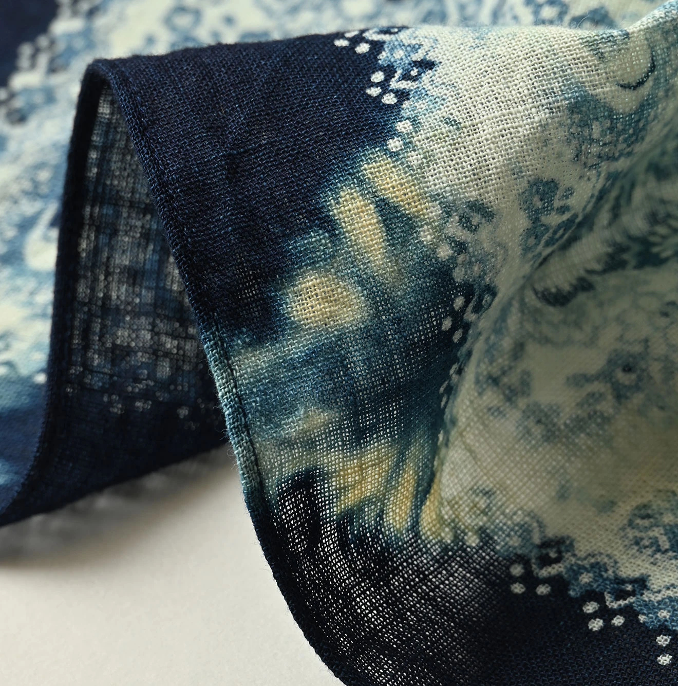 45R(フォーティファイブアール) |ガーゼの花あらしバンダナ（インディゴ）