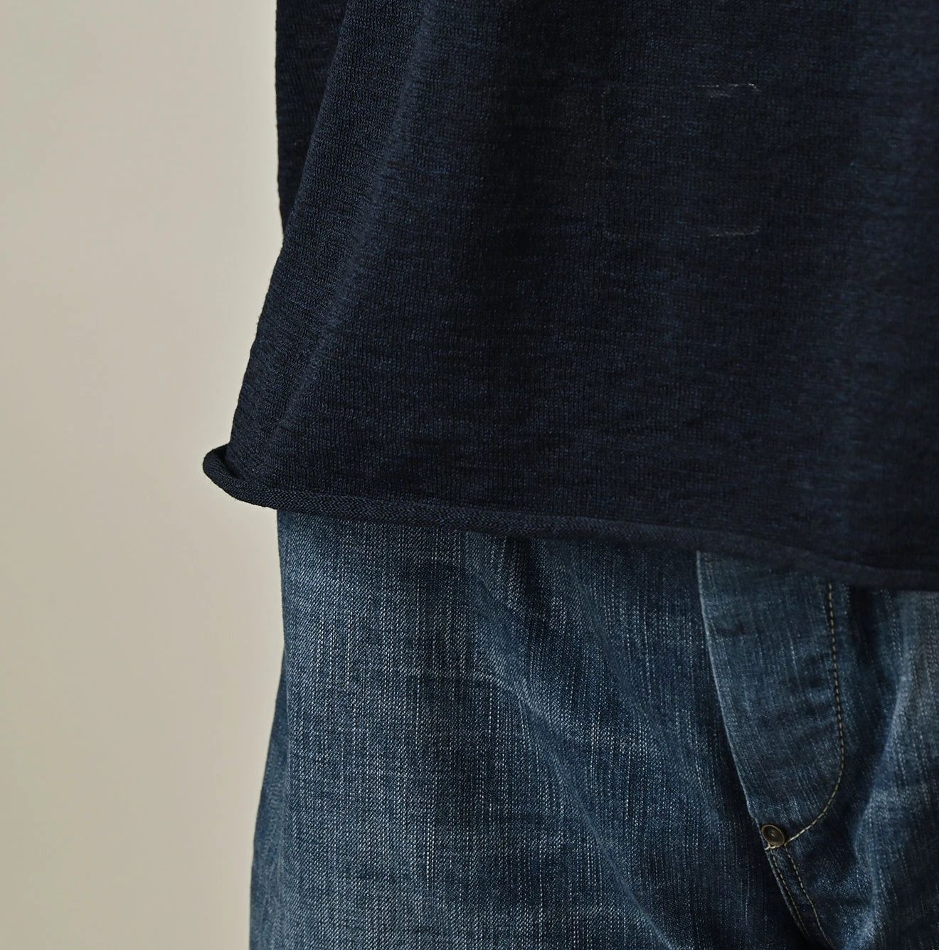 45R(フォーティファイブアール) |ギマのギャザーブラウス（インディゴ）