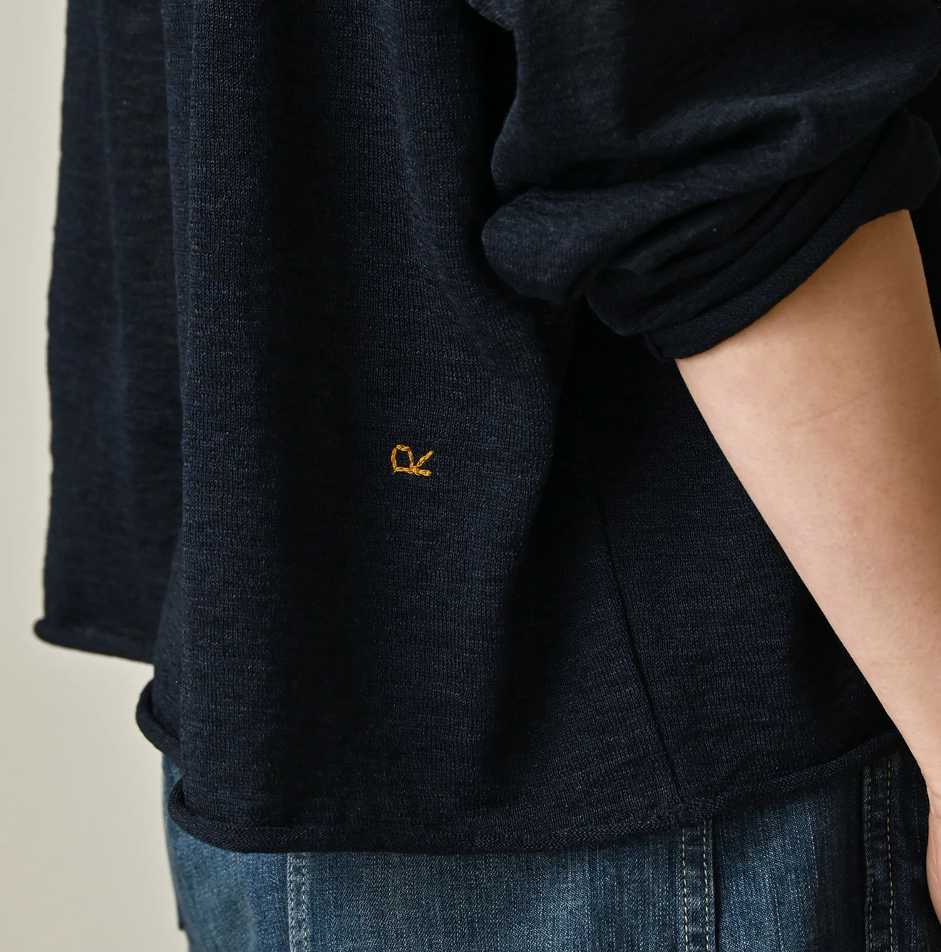 45R(フォーティファイブアール) |ギマのギャザーブラウス（インディゴ）