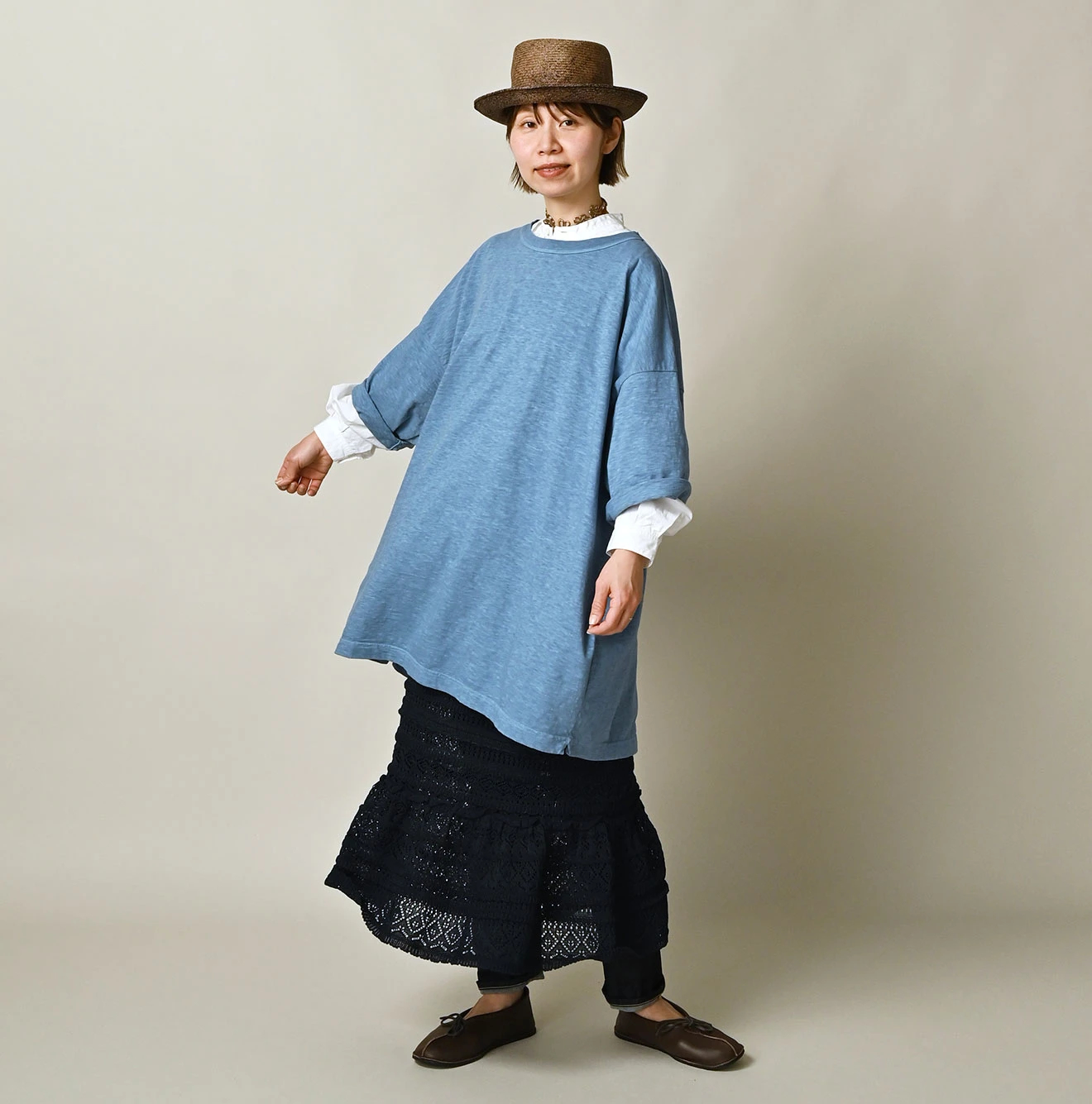 45R(フォーティファイブアール) |天竺の908オーシャンTシャツ 9.8サイズ（45草染）