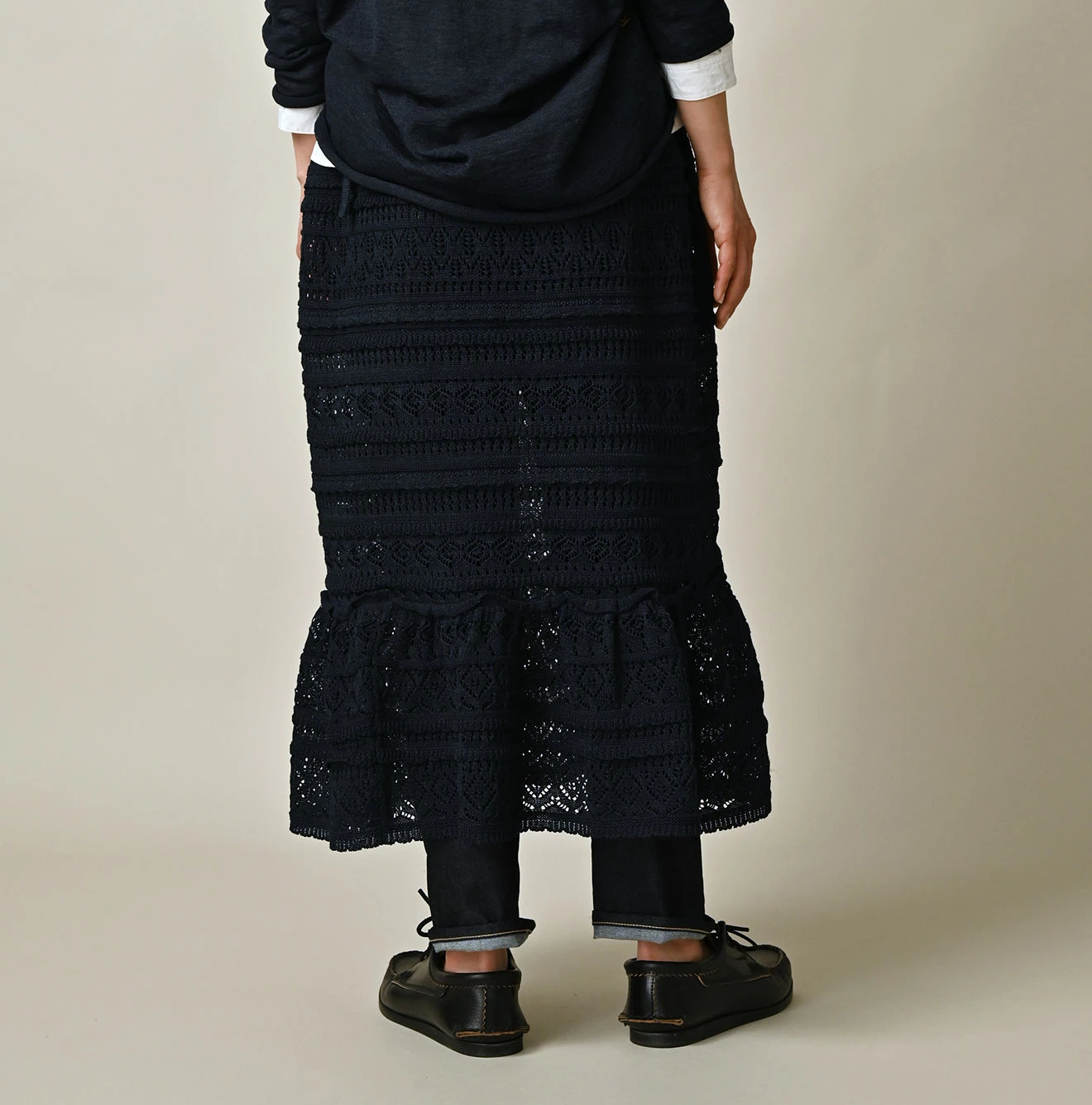45R(フォーティファイブアール) |ギマのレーススカート（インディゴ）