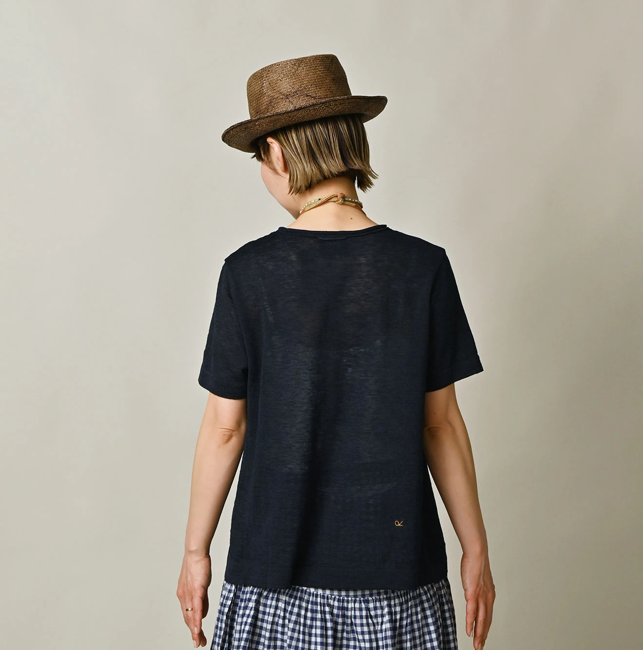 45R(フォーティファイブアール) |ギマのフレアTシャツ（インディゴ）