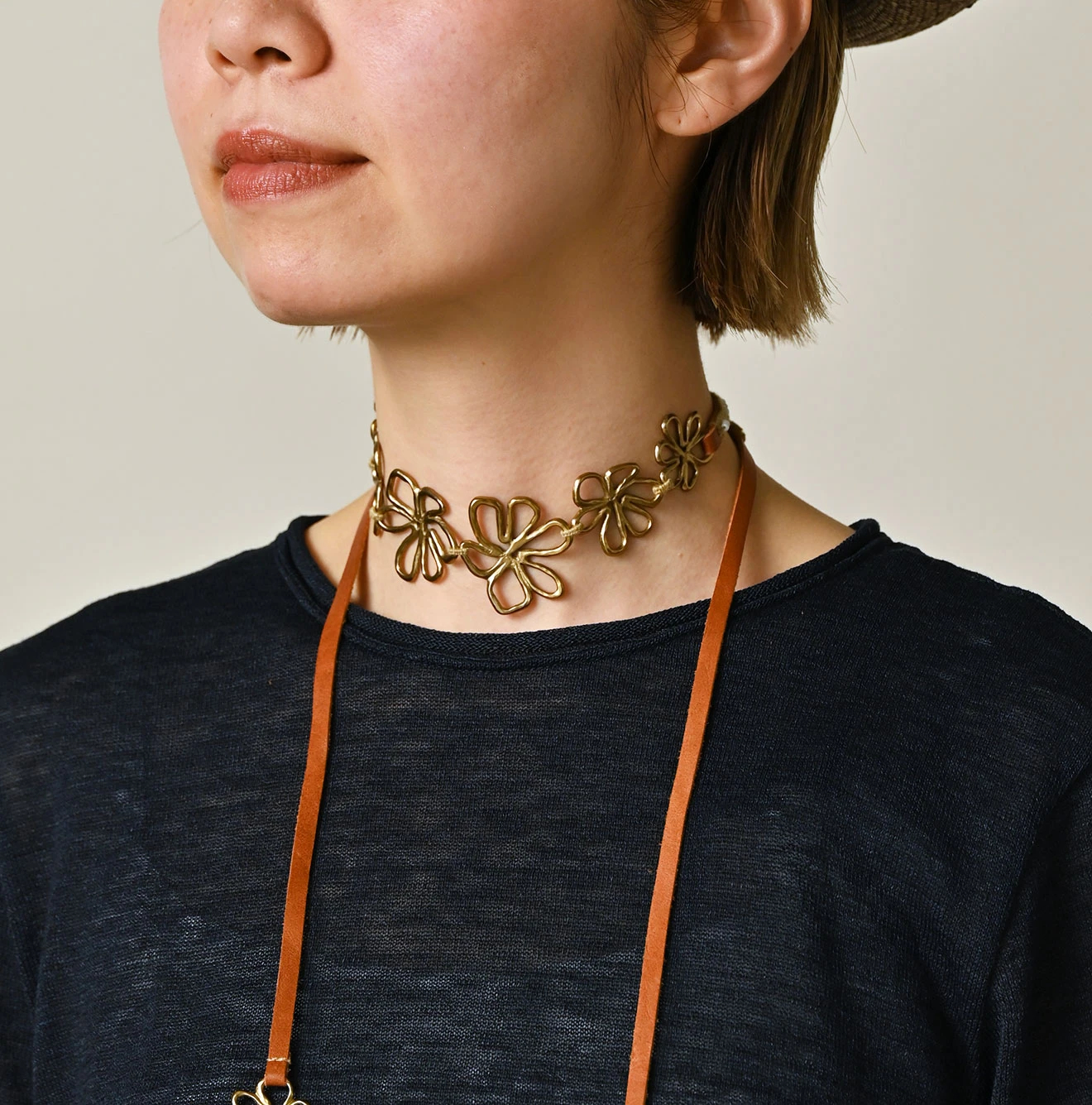 45R(フォーティファイブアール) |ギマのフレアTシャツ（インディゴ）