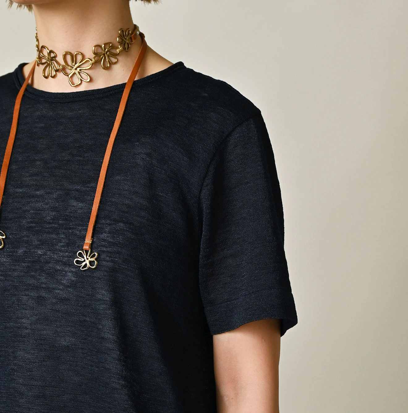 45R(フォーティファイブアール) |ギマのフレアTシャツ（インディゴ）