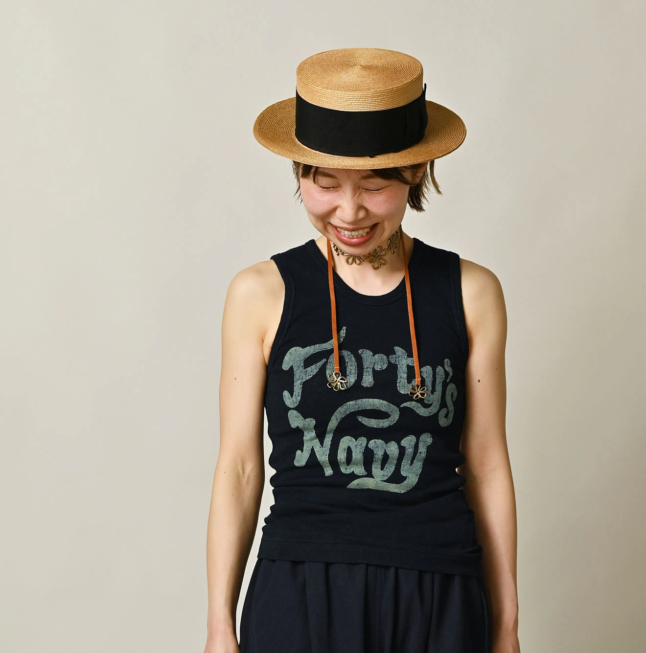 45R(フォーティファイブアール) |ONEONE 宝物のフライスキャミ（インディゴ）