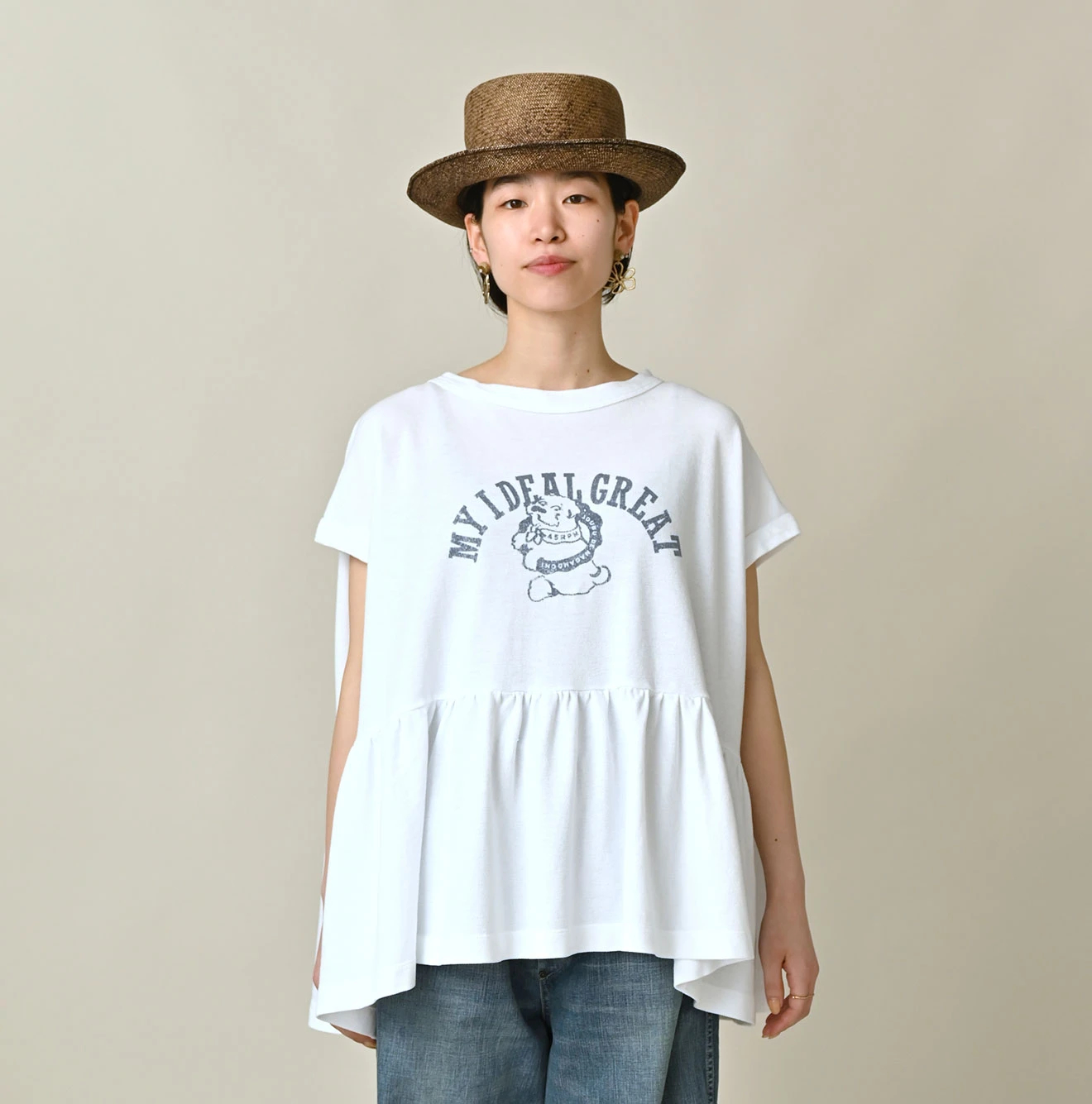 45R(フォーティファイブアール) |ONEONE 宝物の天竺ギャザーMキャミ