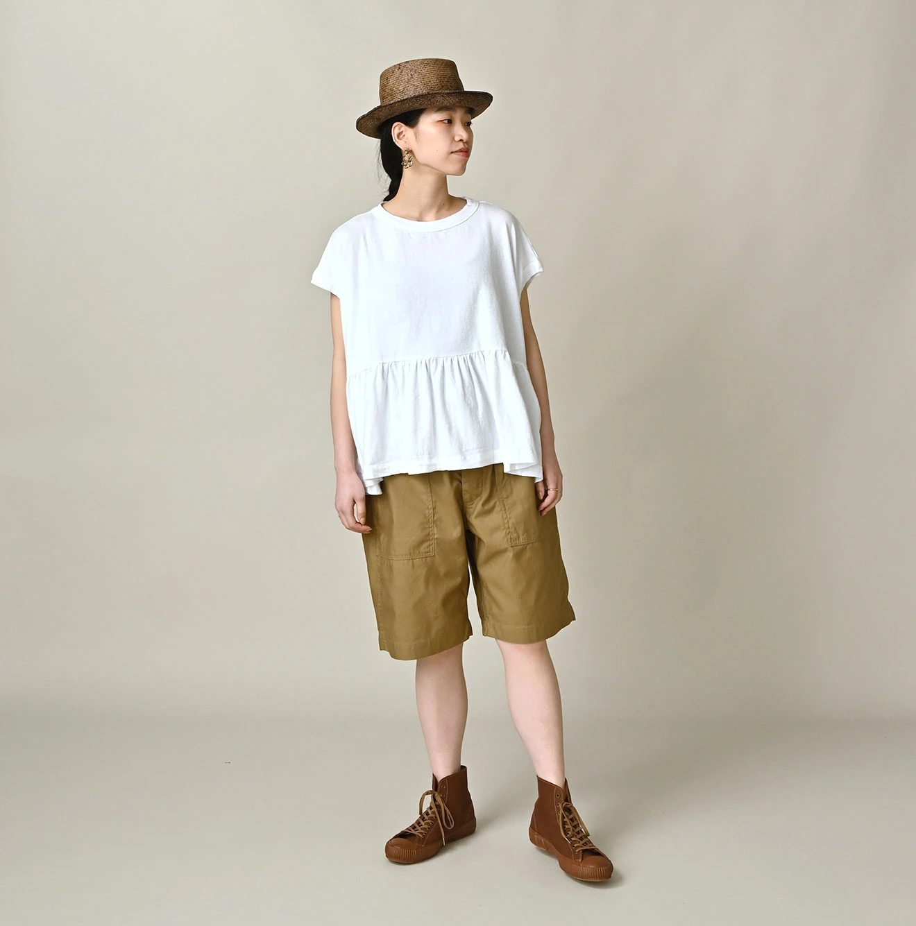 45R(フォーティファイブアール) |ONEONE 宝物の天竺ギャザーMキャミ