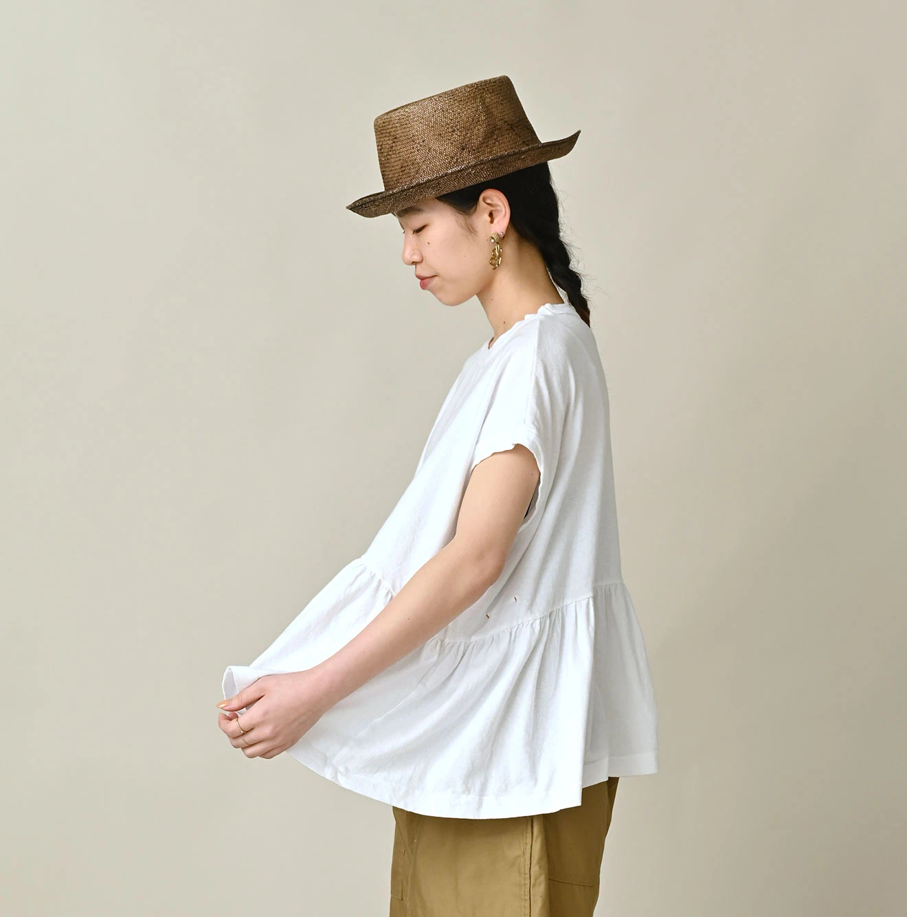 45R(フォーティファイブアール) |ONEONE 宝物の天竺ギャザーMキャミ