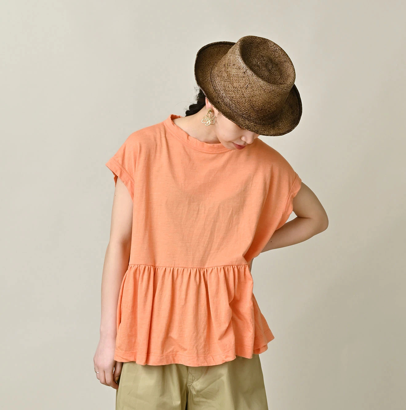 45R(フォーティファイブアール) |ONEONE 宝物の天竺ギャザーMキャミ