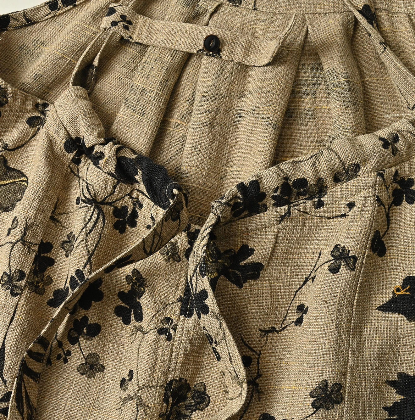 45R(フォーティファイブアール) |ギマゴザダックリンネルプリントのタックタックドレス