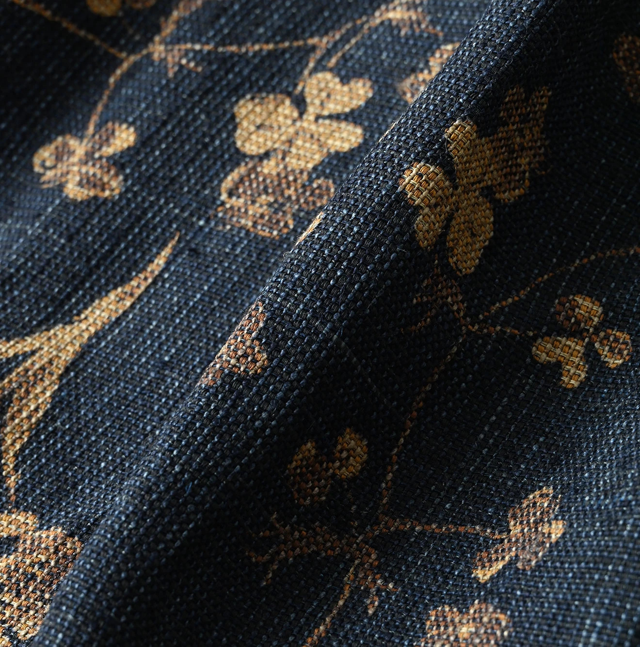 45R(フォーティファイブアール) |ギマゴザダックリンネルプリントのイージーエプロンスカート（インディゴ）