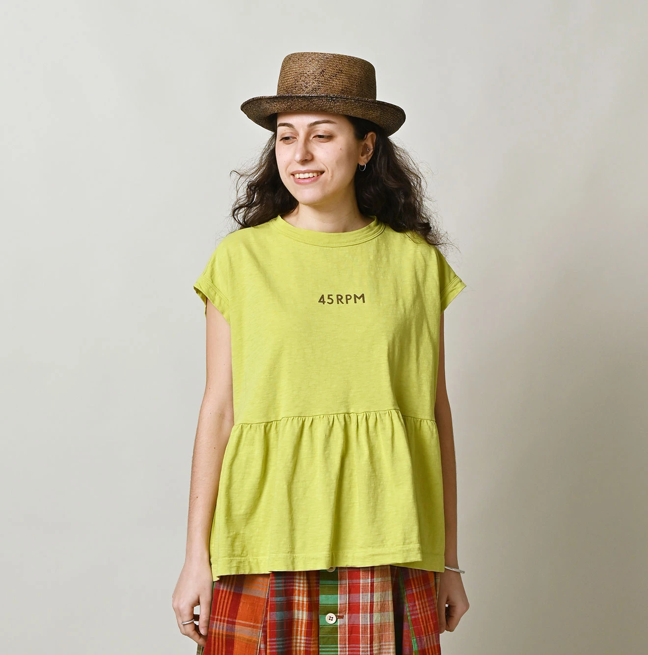 45R(フォーティファイブアール) |ピッコロゴプリントのギャザーＭキャミ