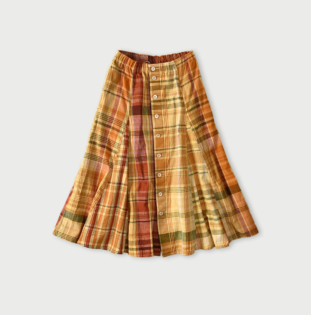 45R(フォーティファイブアール) |インド草木染マドラスのアンブレラスカート