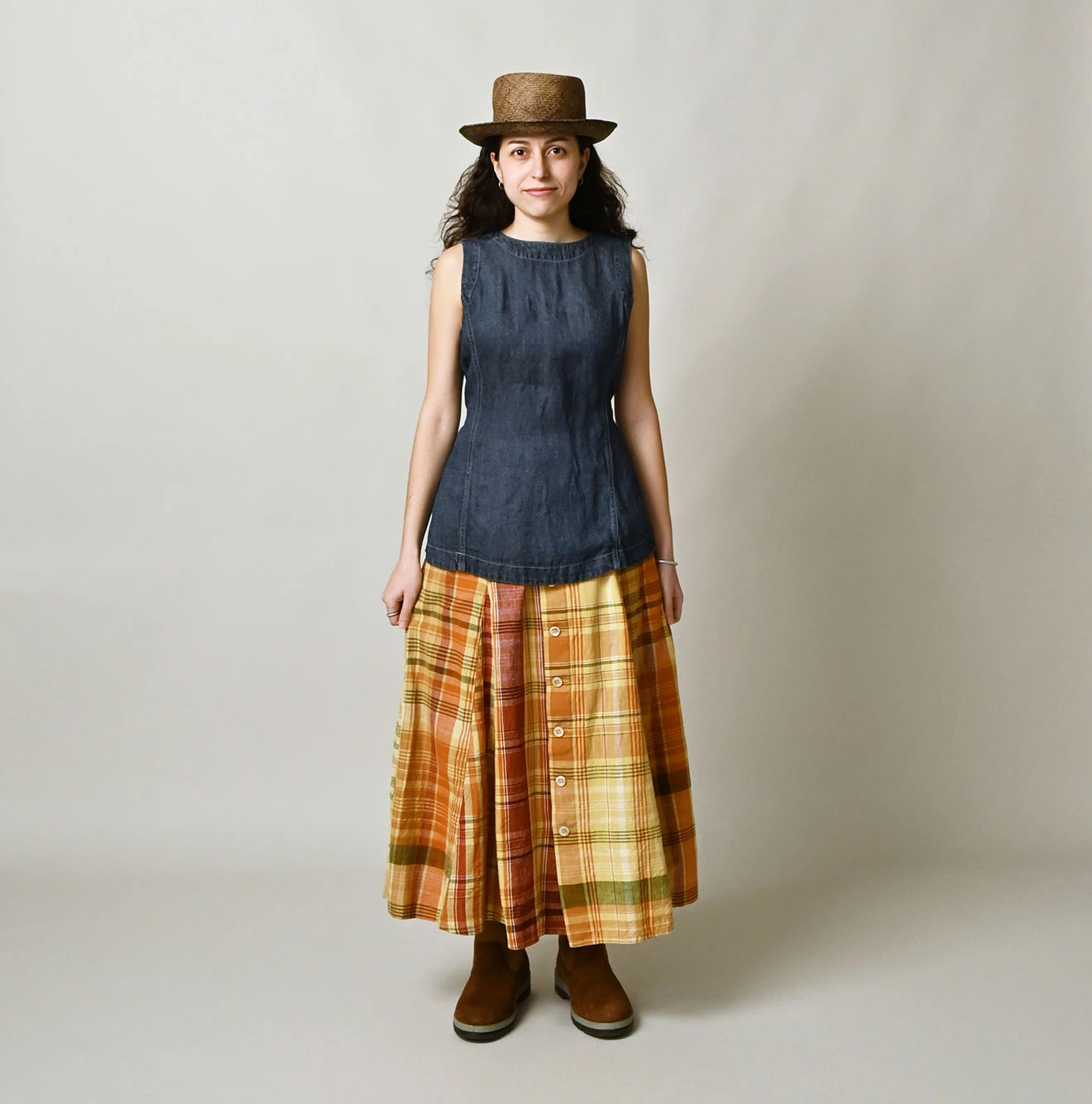 45R(フォーティファイブアール) |リネンデニムのオープンノースリーブ（重）