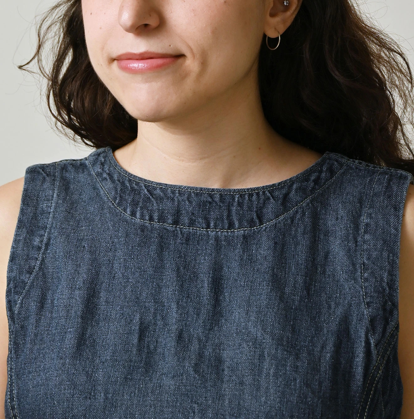 45R(フォーティファイブアール) |リネンデニムのオープンノースリーブ（重）