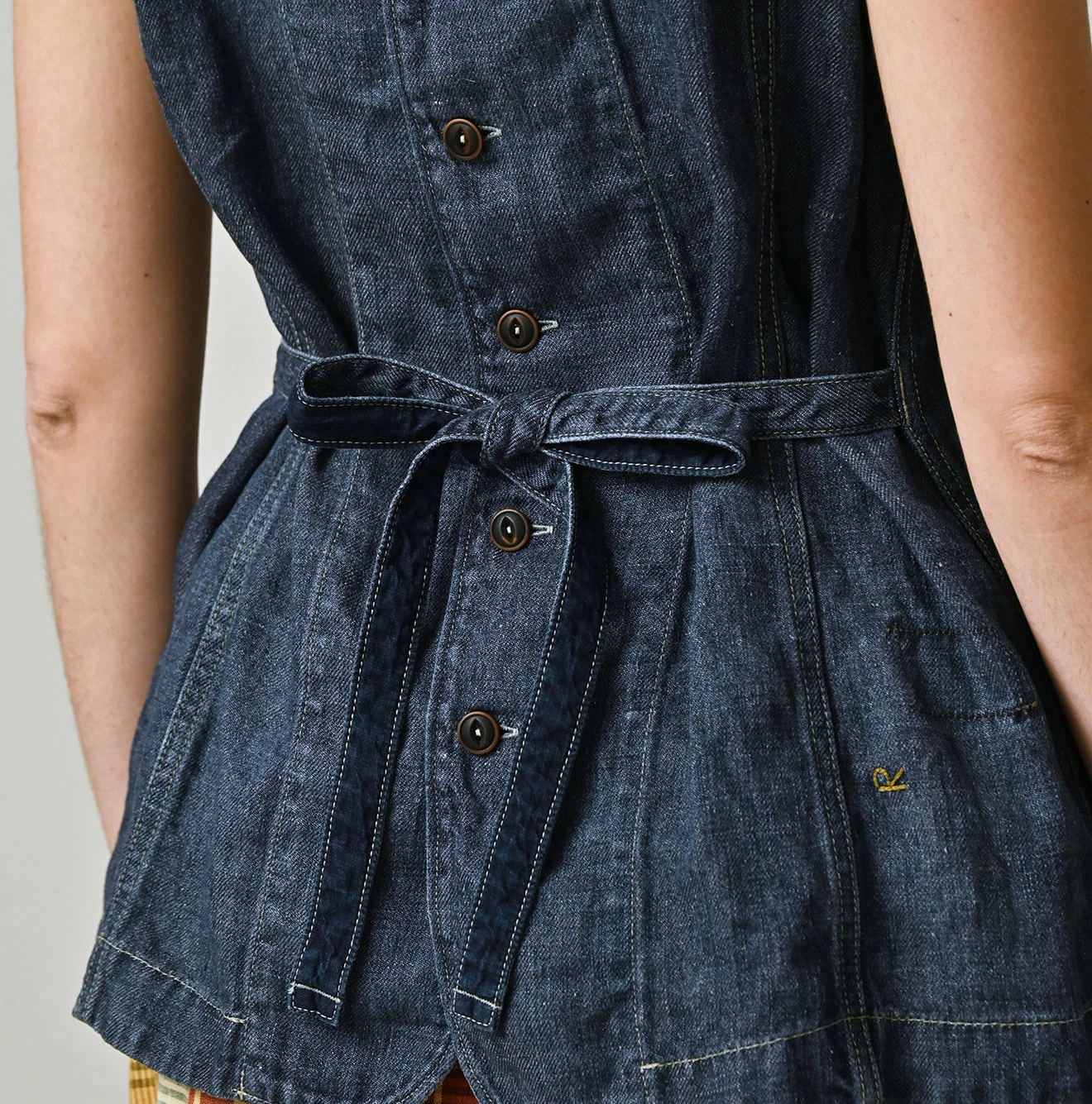 45R(フォーティファイブアール) |リネンデニムのオープンノースリーブ（重）