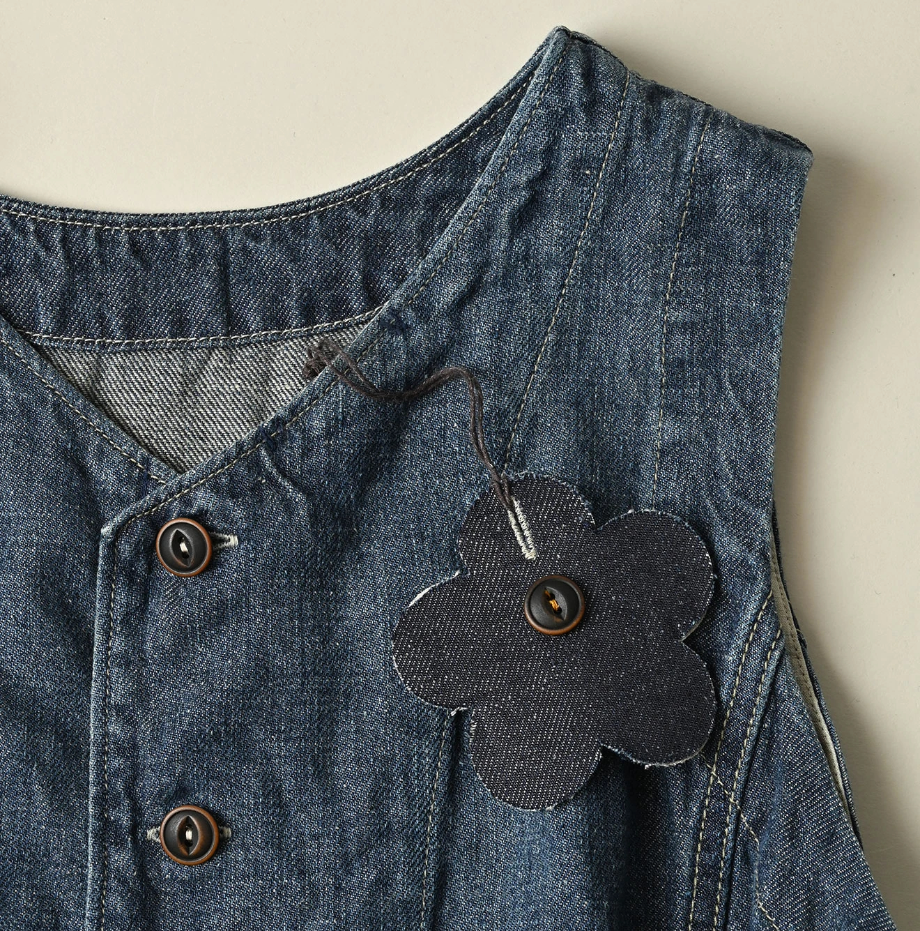 45R(フォーティファイブアール) |リネンデニムのオープンノースリーブ（重）