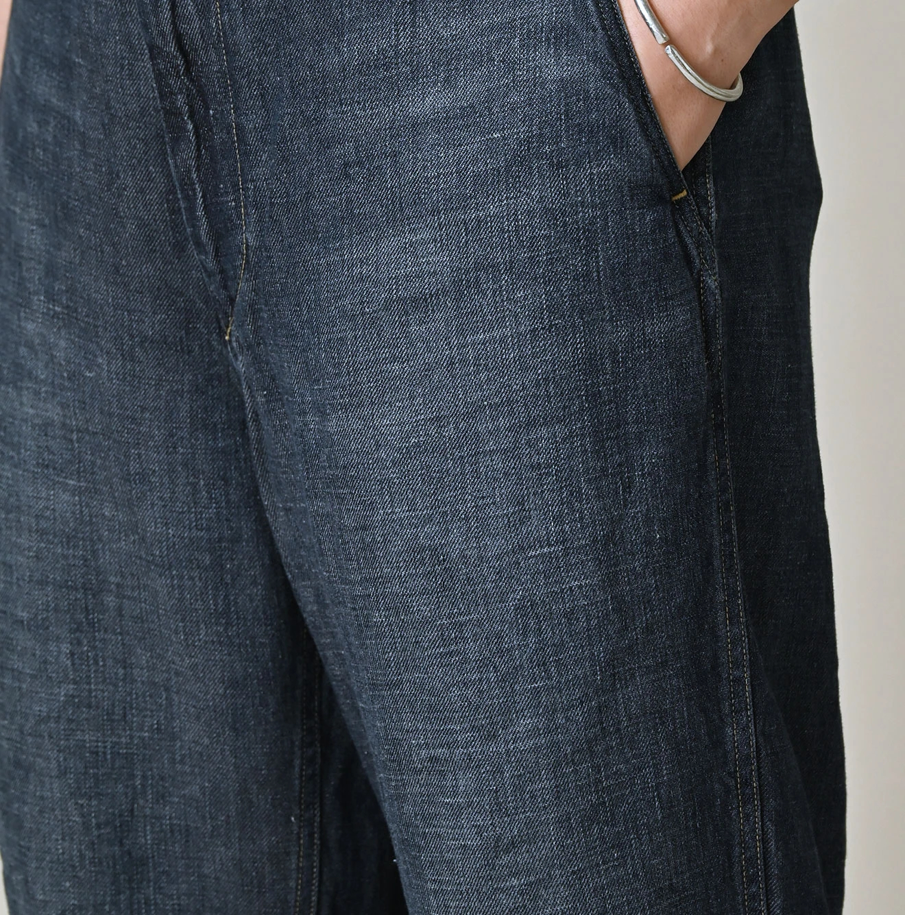 45R(フォーティファイブアール) |リネンデニムのイージーワークパンツ（重）