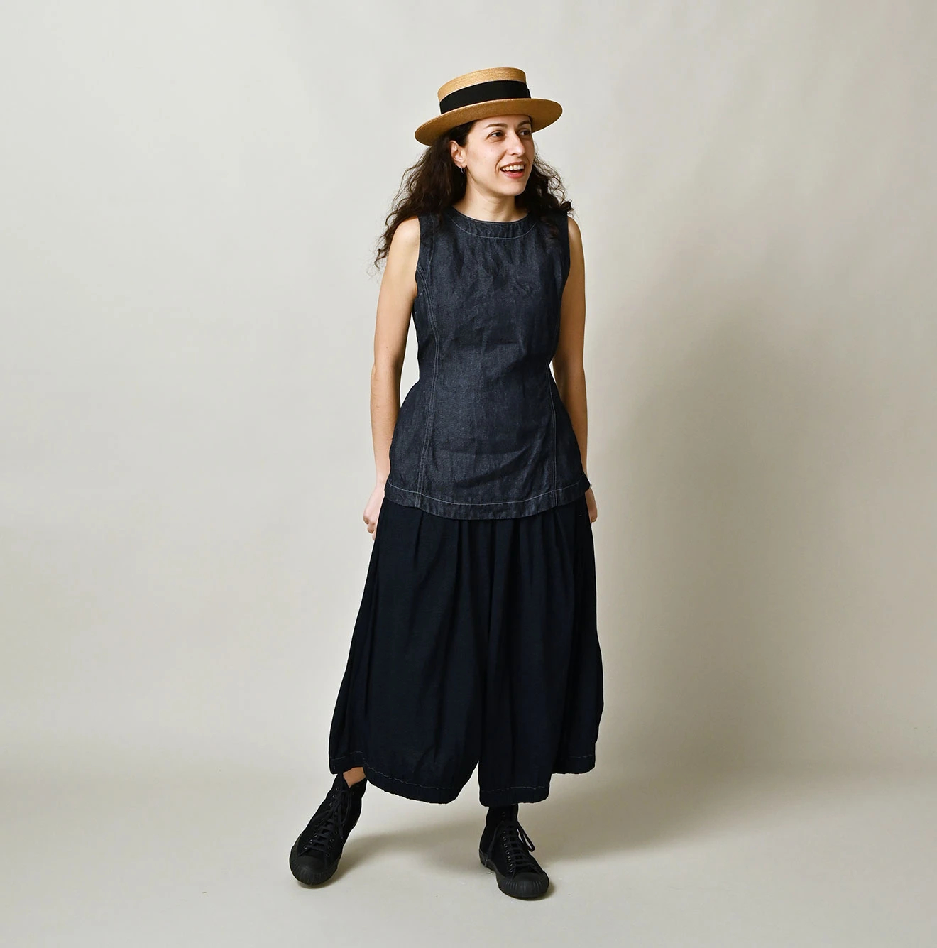 45R(フォーティファイブアール) |ガーゼ天竺のブルマパンツ（インディゴ）