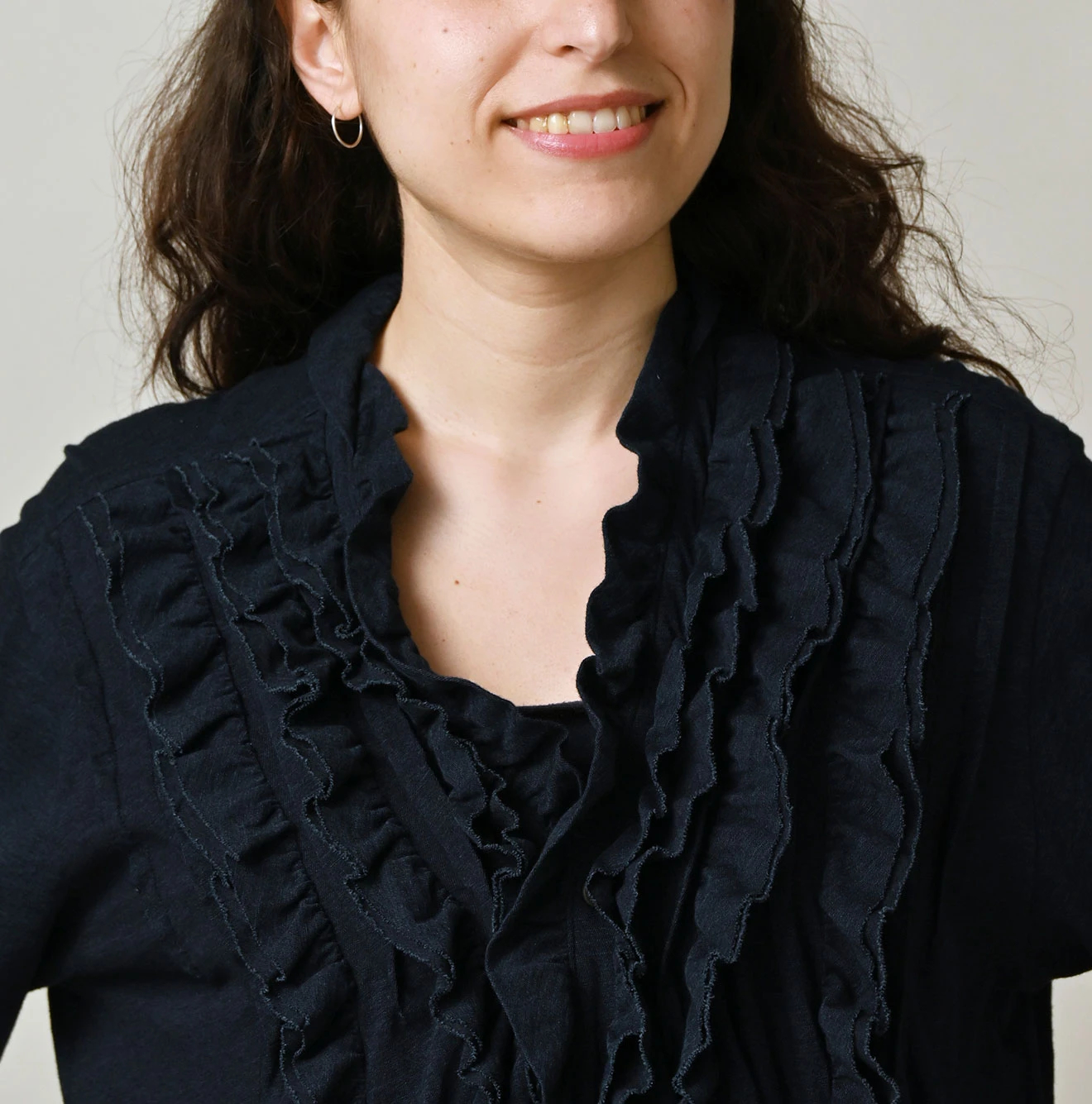 45R(フォーティファイブアール) |ガーゼ天竺のフリルカシュクール（インディゴ）