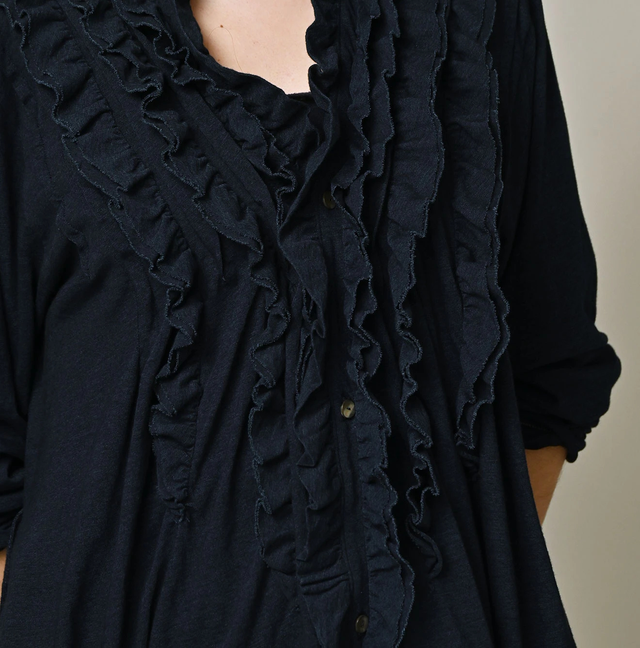 45R(フォーティファイブアール) |ガーゼ天竺のフリルカシュクール（インディゴ）