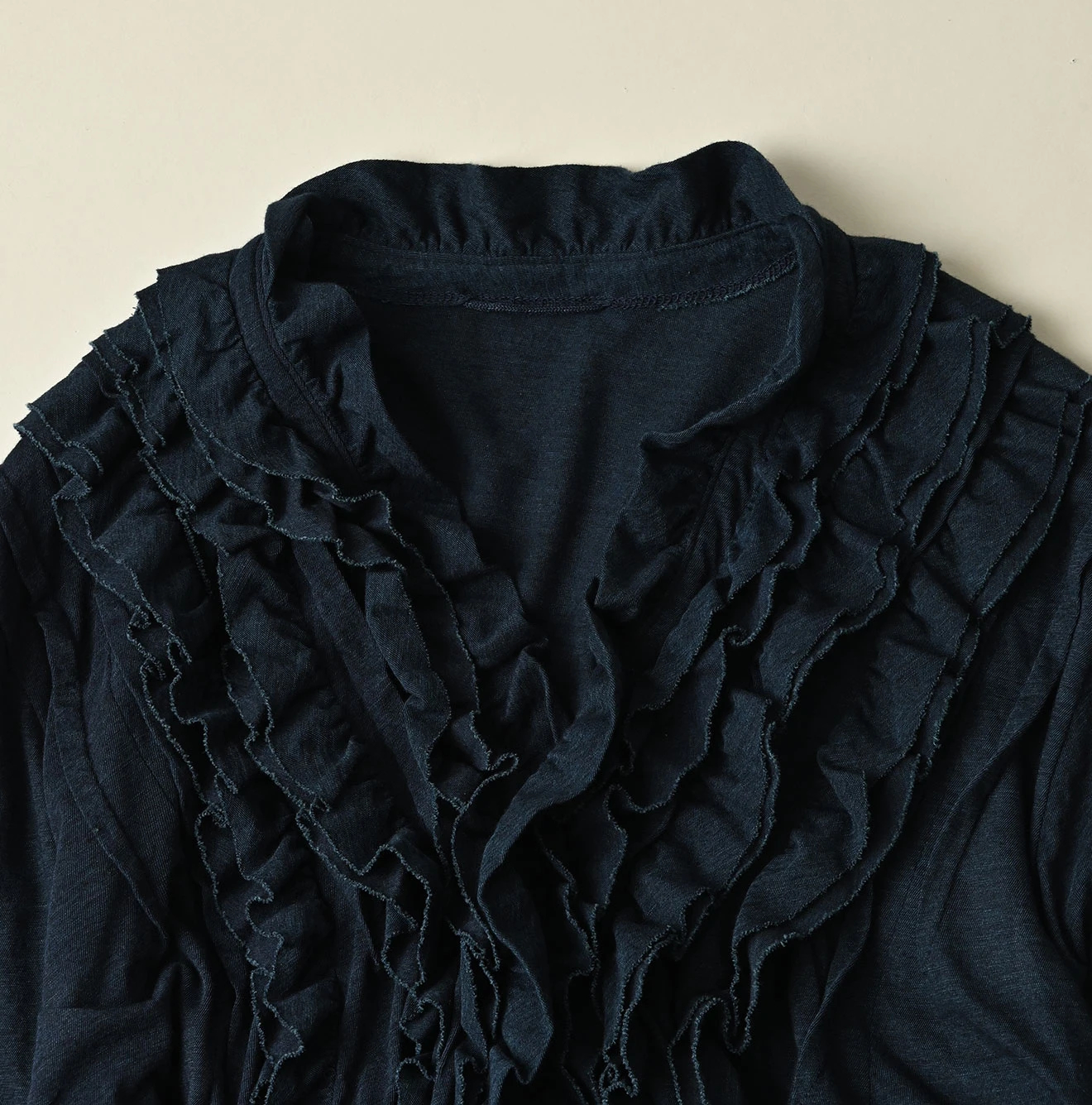 45R(フォーティファイブアール) |ガーゼ天竺のフリルカシュクール（インディゴ）