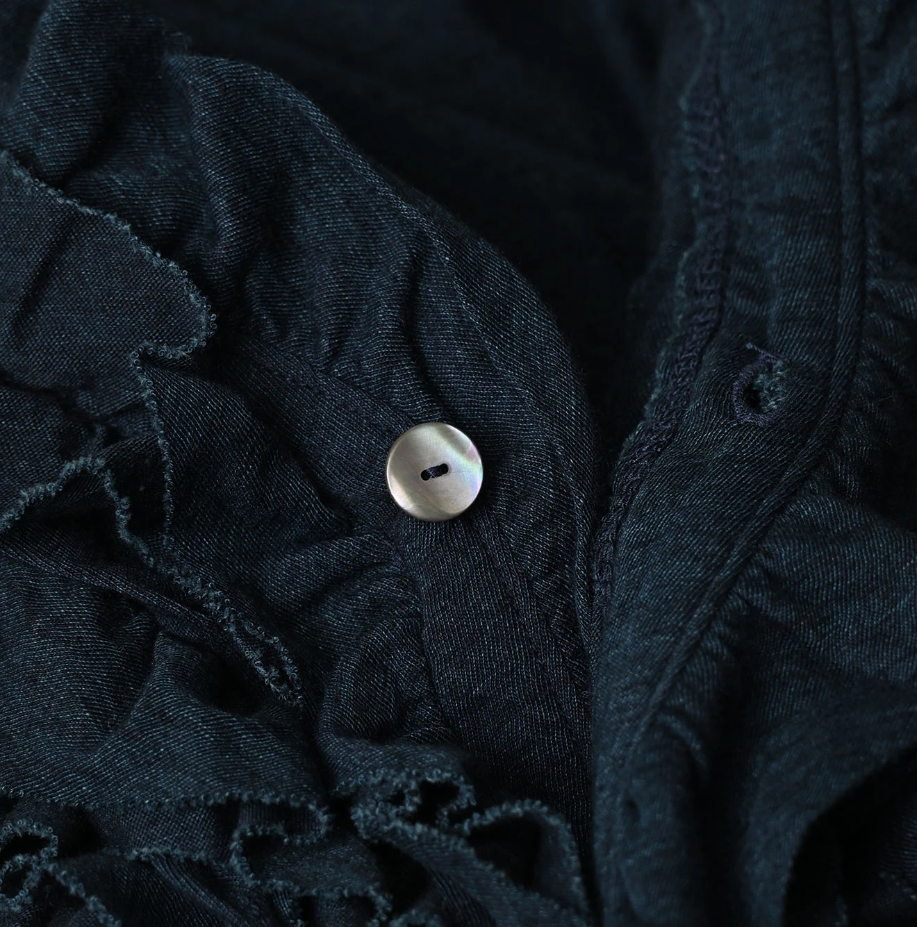 45R(フォーティファイブアール) |ガーゼ天竺のフリルカシュクール（インディゴ）