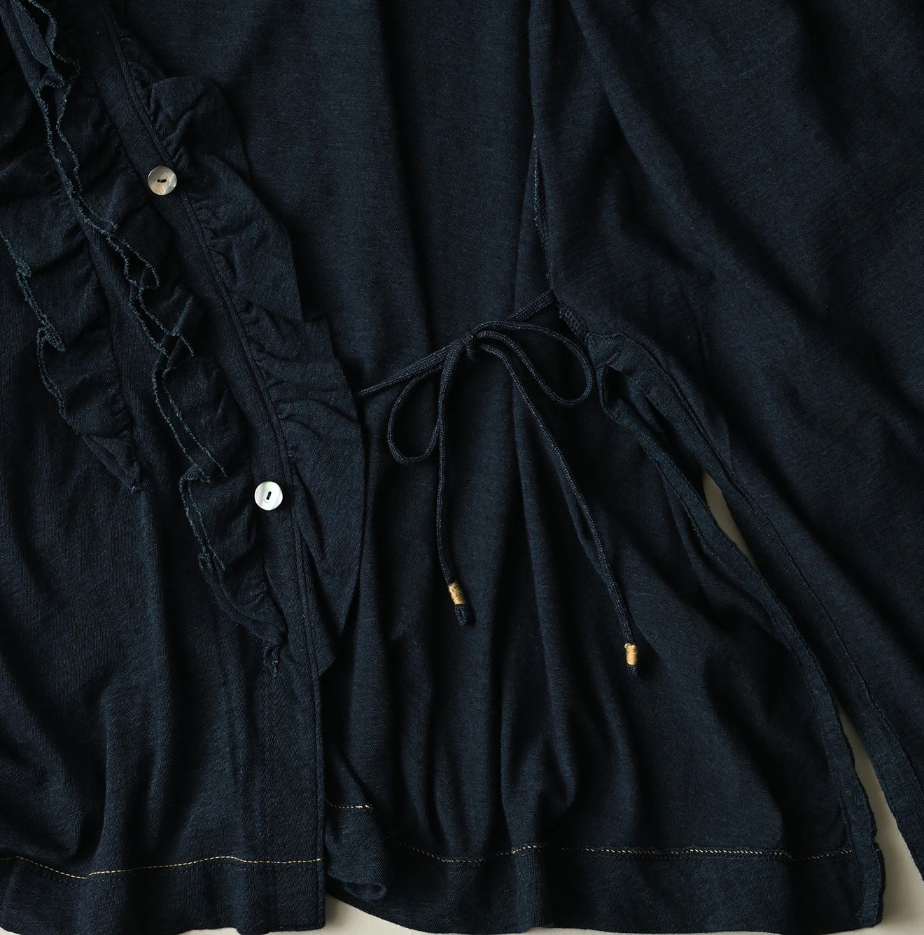 45R(フォーティファイブアール) |ガーゼ天竺のフリルカシュクール（インディゴ）