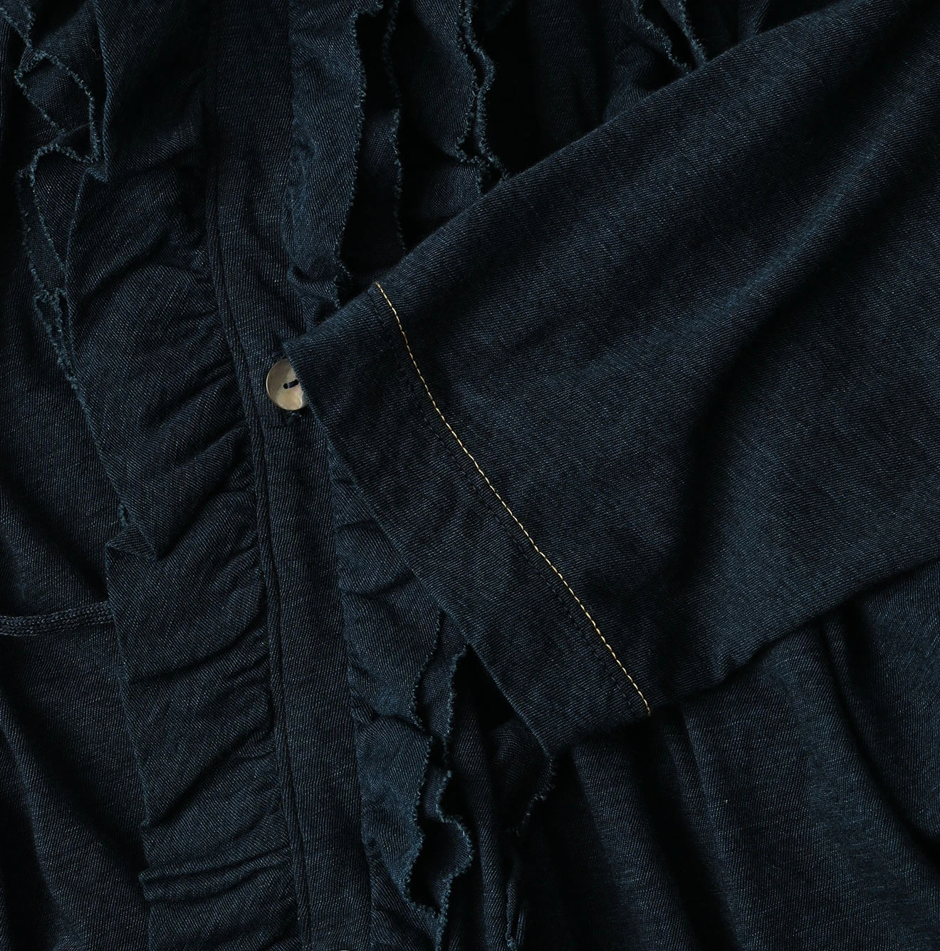 45R(フォーティファイブアール) |ガーゼ天竺のフリルカシュクール（インディゴ）