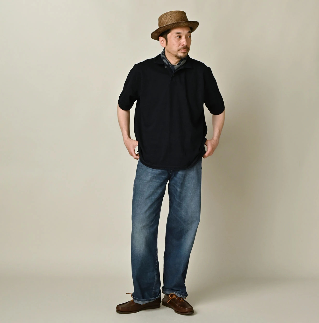 45R(フォーティファイブアール) |天竺の908ポロシャツ（インディゴ）