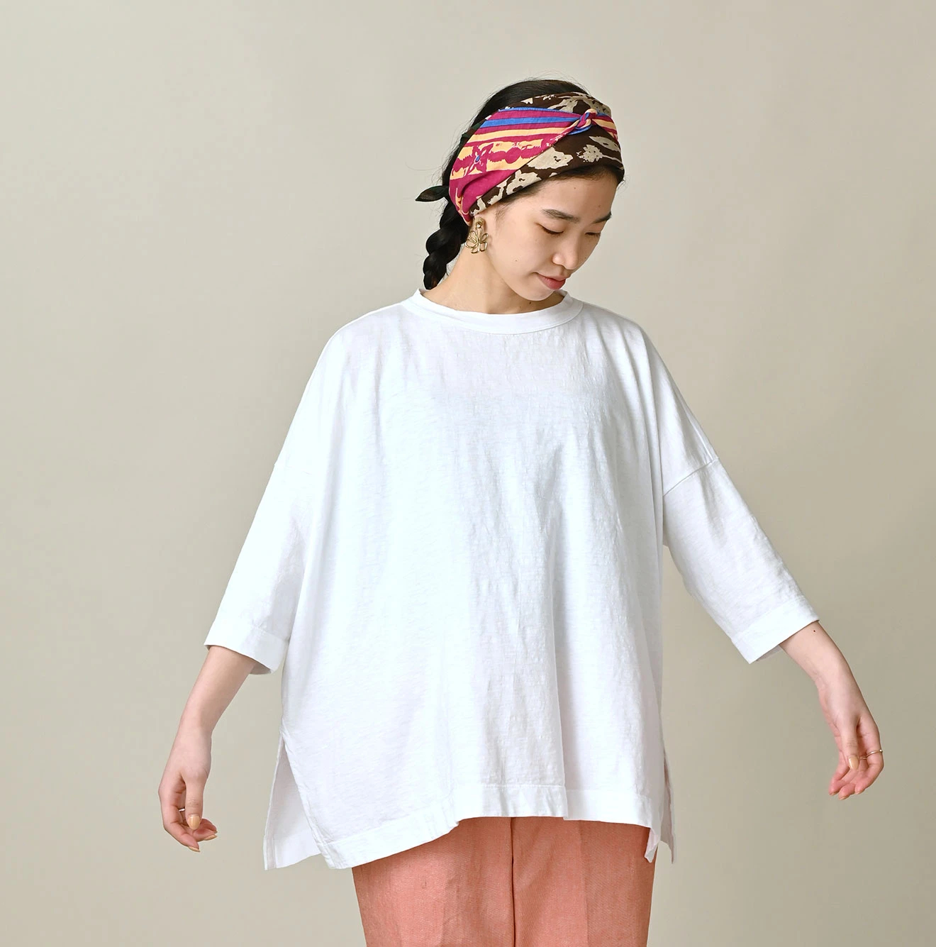 45R(フォーティファイブアール) |天竺のビッグスリットTシャツ