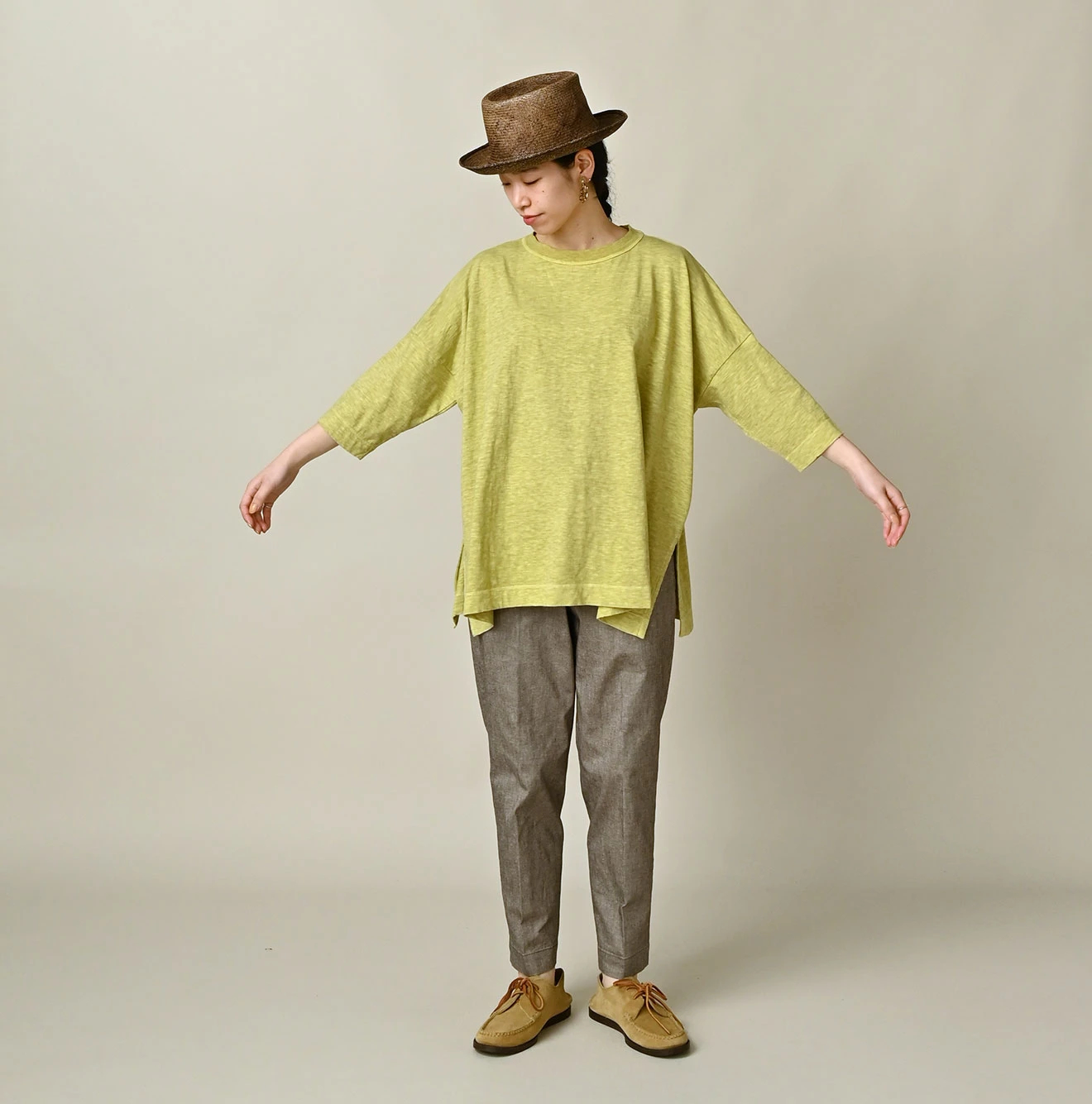 45R(フォーティファイブアール) |天竺のビッグスリットTシャツ（45草染）