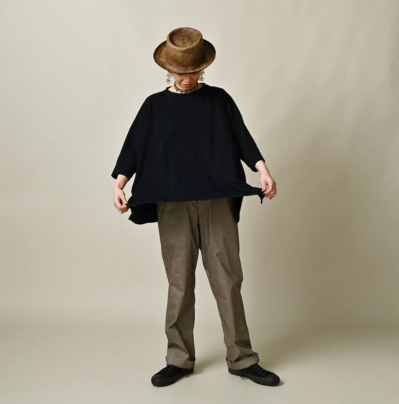 45R(フォーティファイブアール) |天竺のビッグスリットTシャツ（インディゴ）