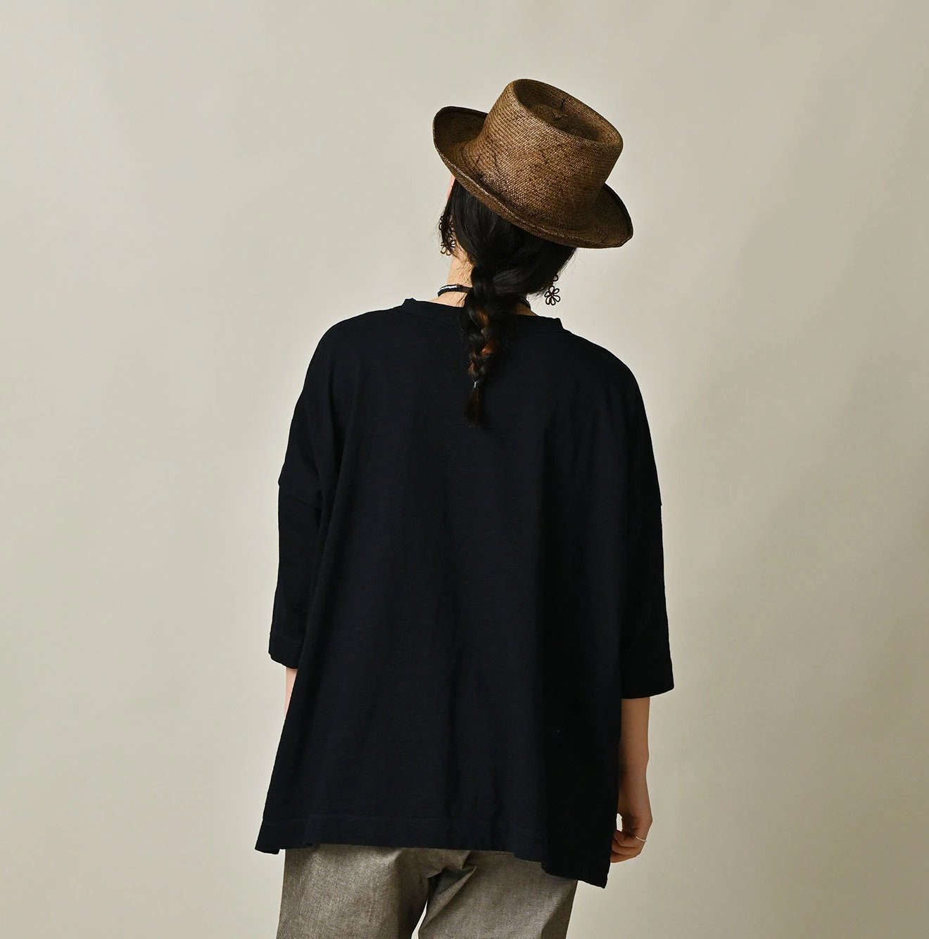 45R(フォーティファイブアール) |天竺のビッグスリットTシャツ（インディゴ）