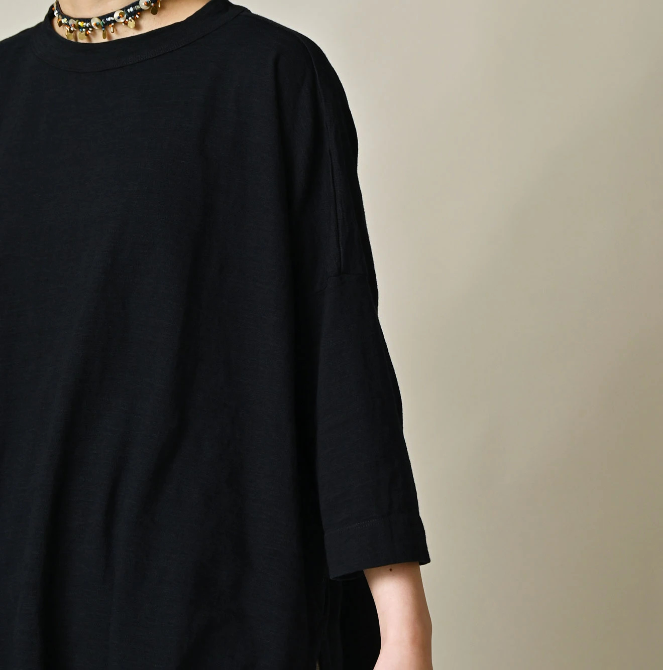 45R(フォーティファイブアール) |天竺のビッグスリットTシャツ（インディゴ）