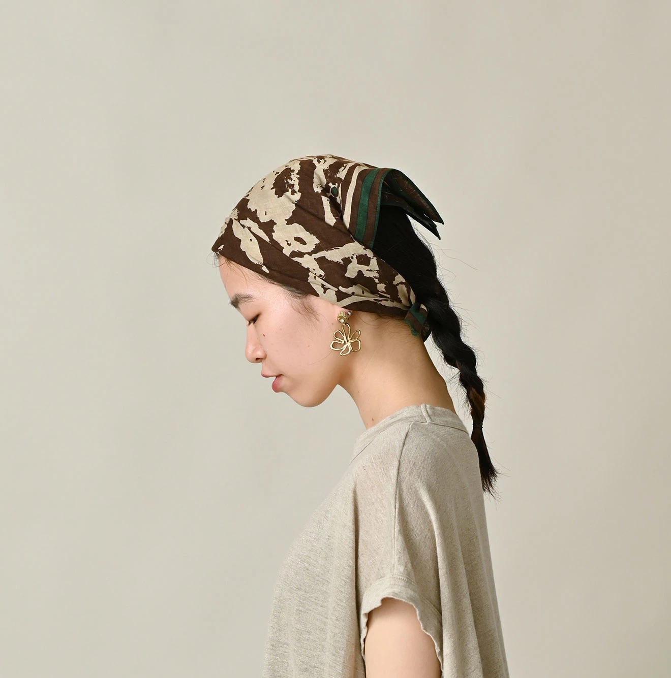 45R(フォーティファイブアール) |リネンフラックスのフラワーバンダナ