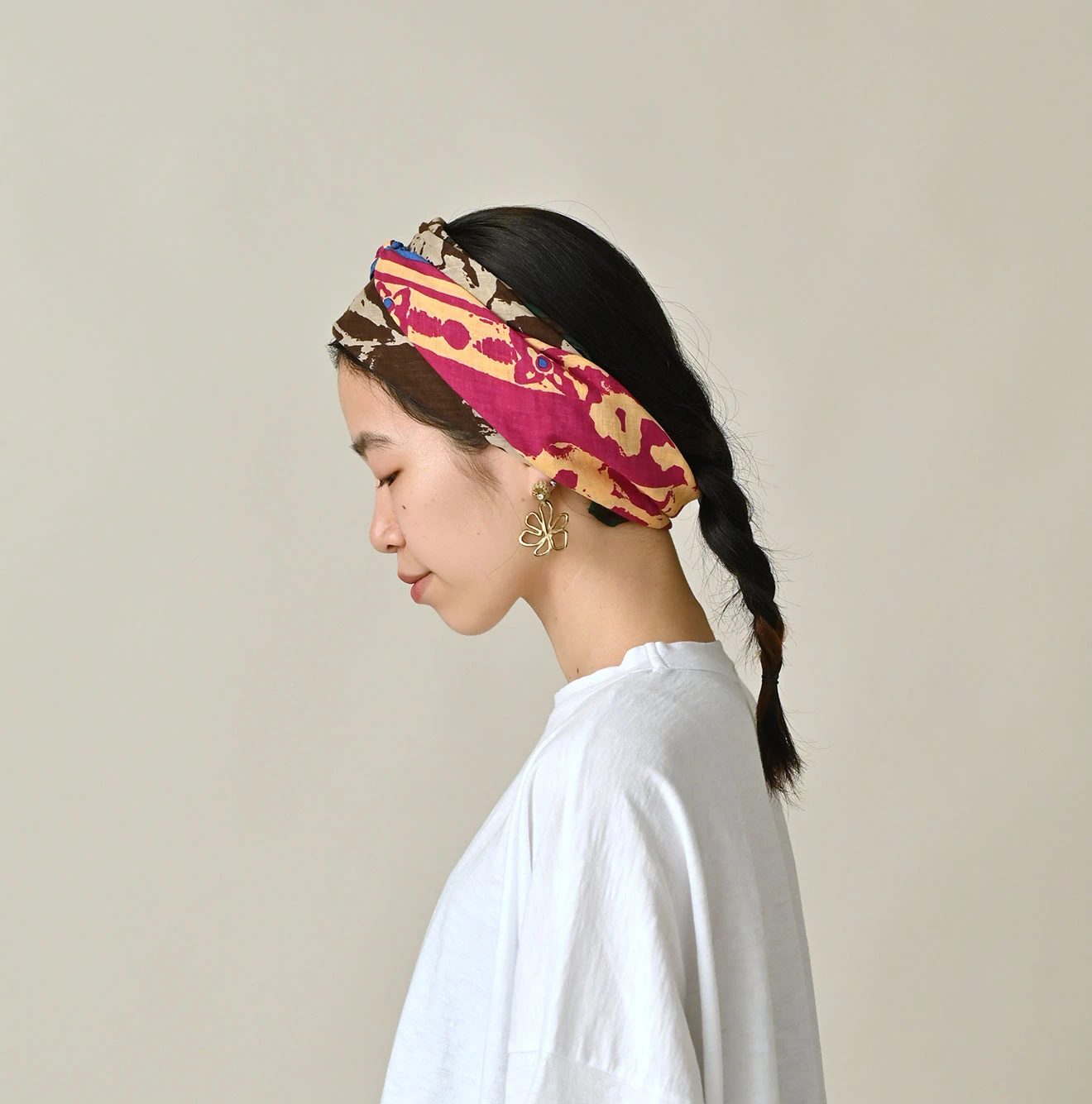 45R(フォーティファイブアール) |リネンフラックスのフラワーバンダナ