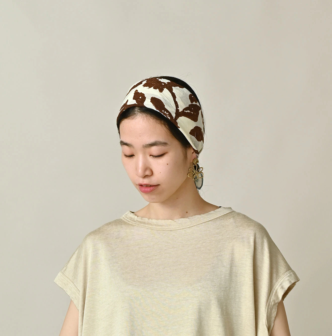 45R(フォーティファイブアール) |リネンフラックスのフラワーバンダナ