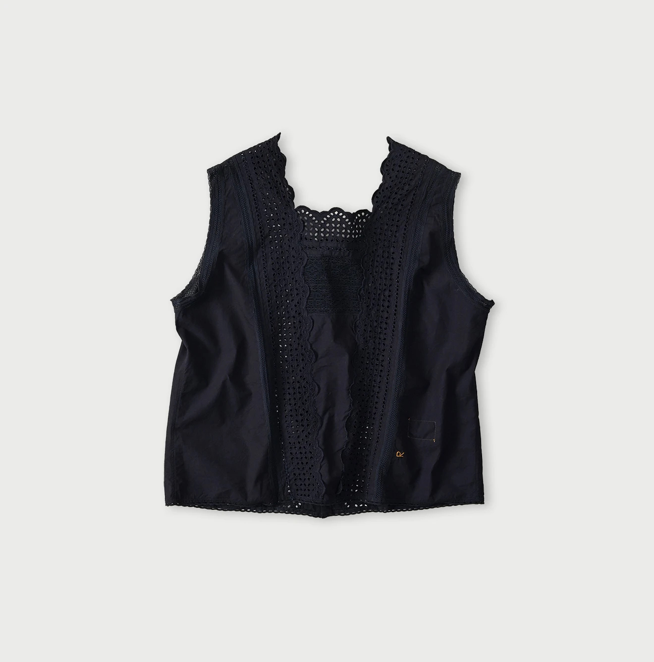 45R(フォーティファイブアール) |バチストカットワークのノースリーブトップ（インディゴ）