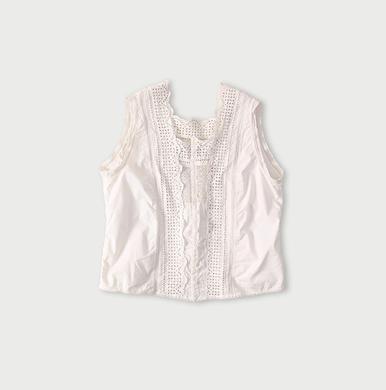 45R(フォーティファイブアール) |バチストカットワークのノースリーブトップ