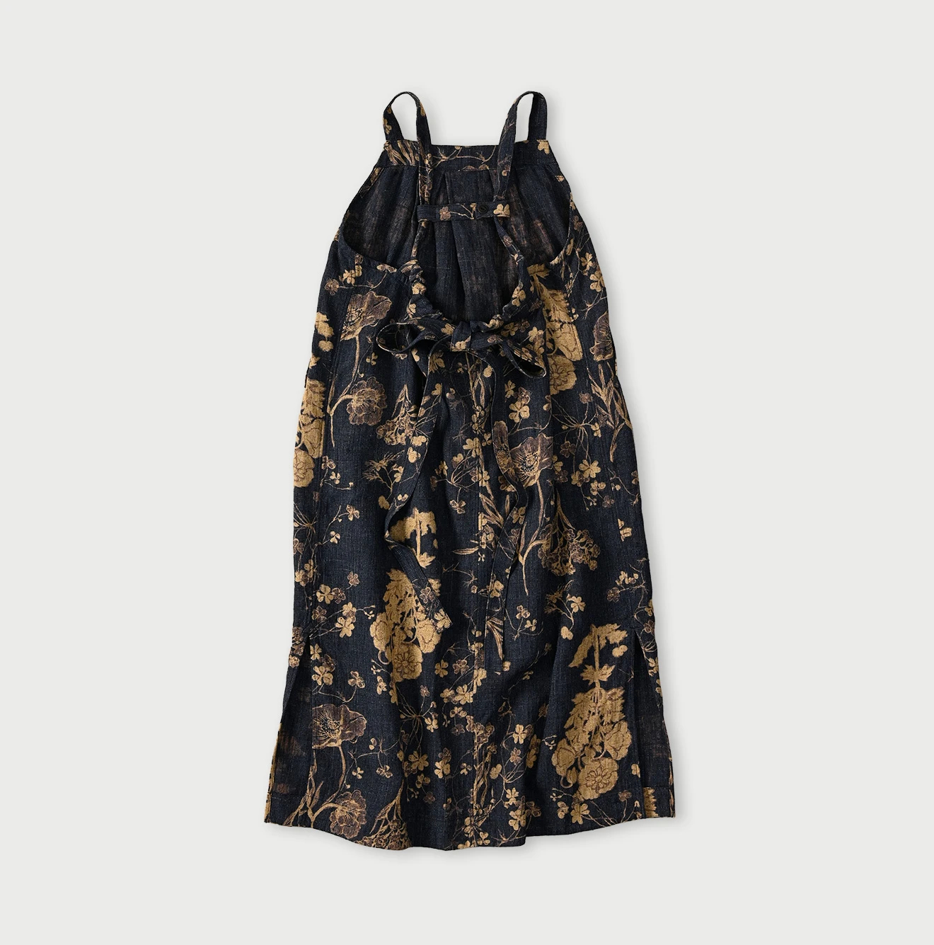 45R(フォーティファイブアール) |ギマゴザダックリンネルプリントのタックタックドレス（インディゴ）