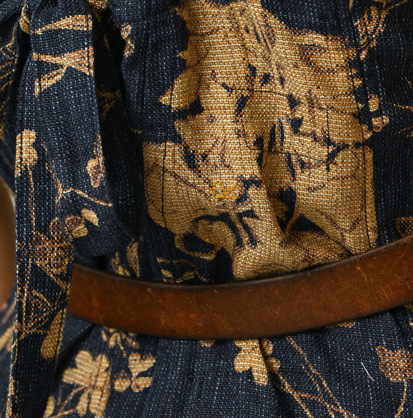 45R(フォーティファイブアール) |ギマゴザダックリンネルプリントのタックタックドレス（インディゴ）