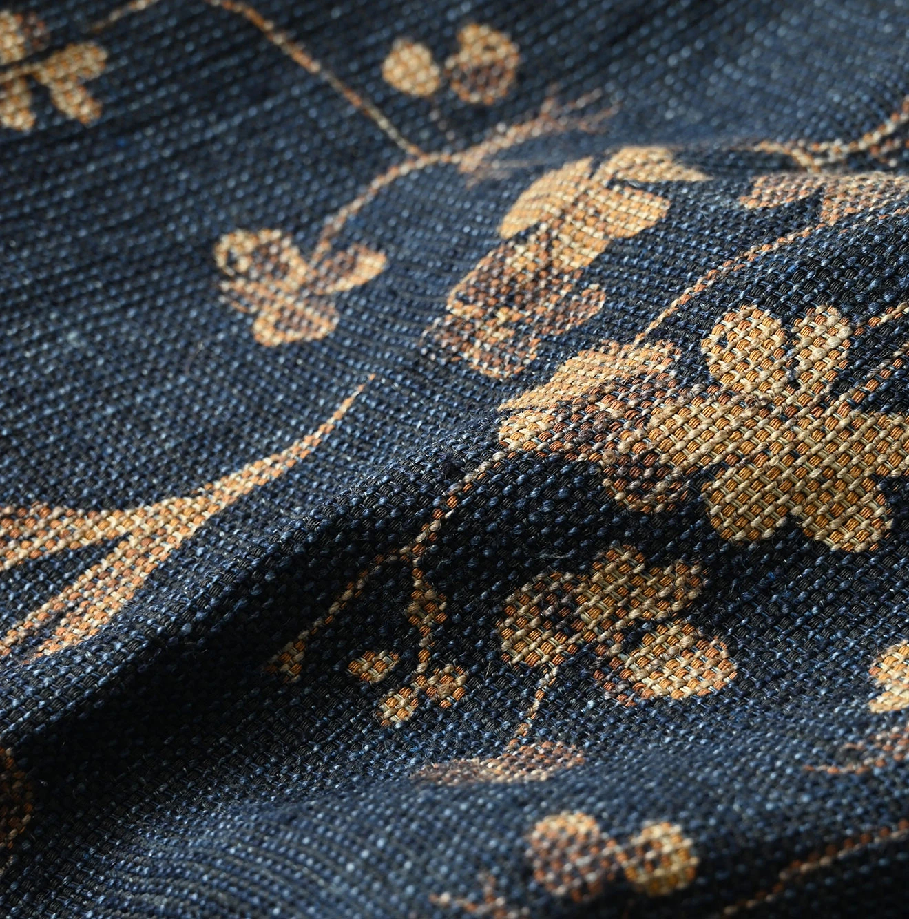 45R(フォーティファイブアール) |ギマゴザダックリンネルプリントのタックタックドレス（インディゴ）