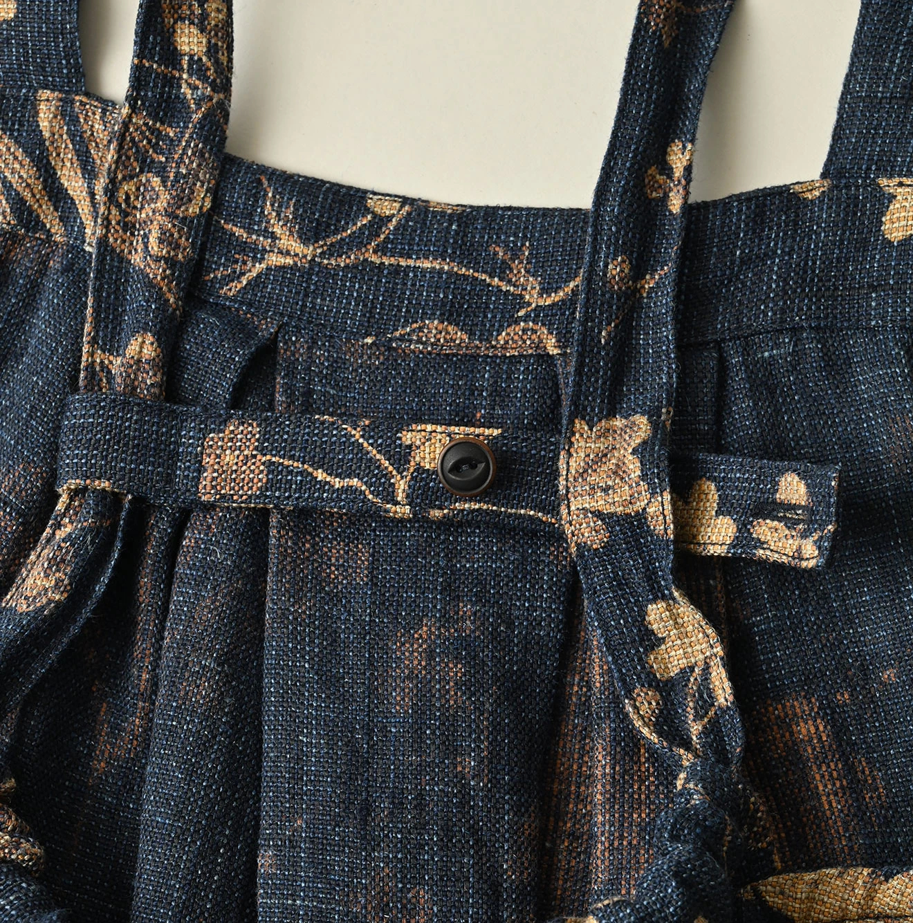 45R(フォーティファイブアール) |ギマゴザダックリンネルプリントのタックタックドレス（インディゴ）