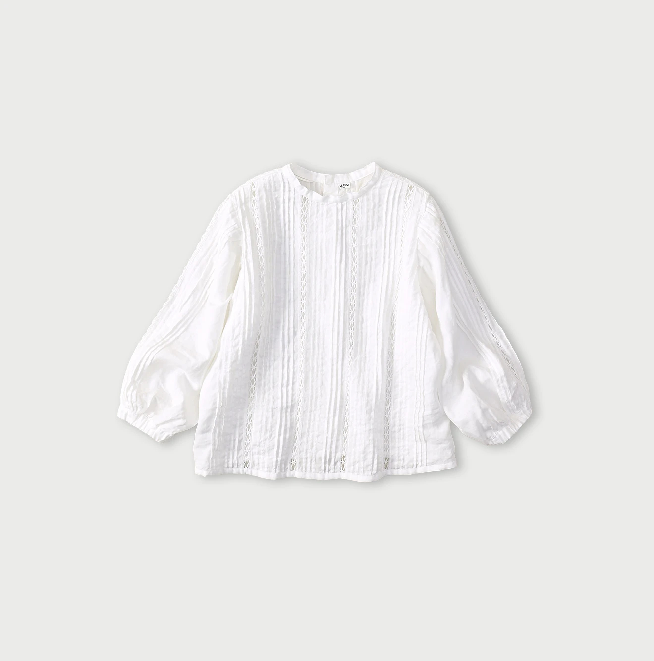 45R(フォーティファイブアール) |リネンのピンタックレースブラウス