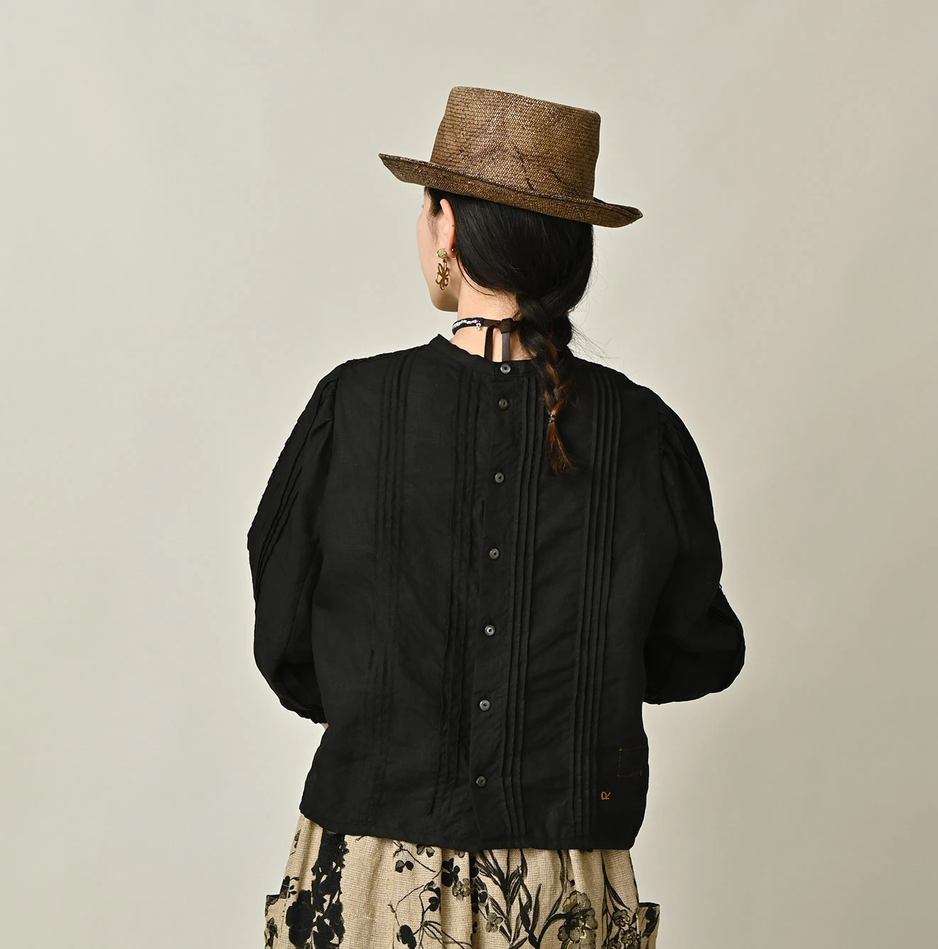 45R(フォーティファイブアール) |リネンのピンタックレースブラウス